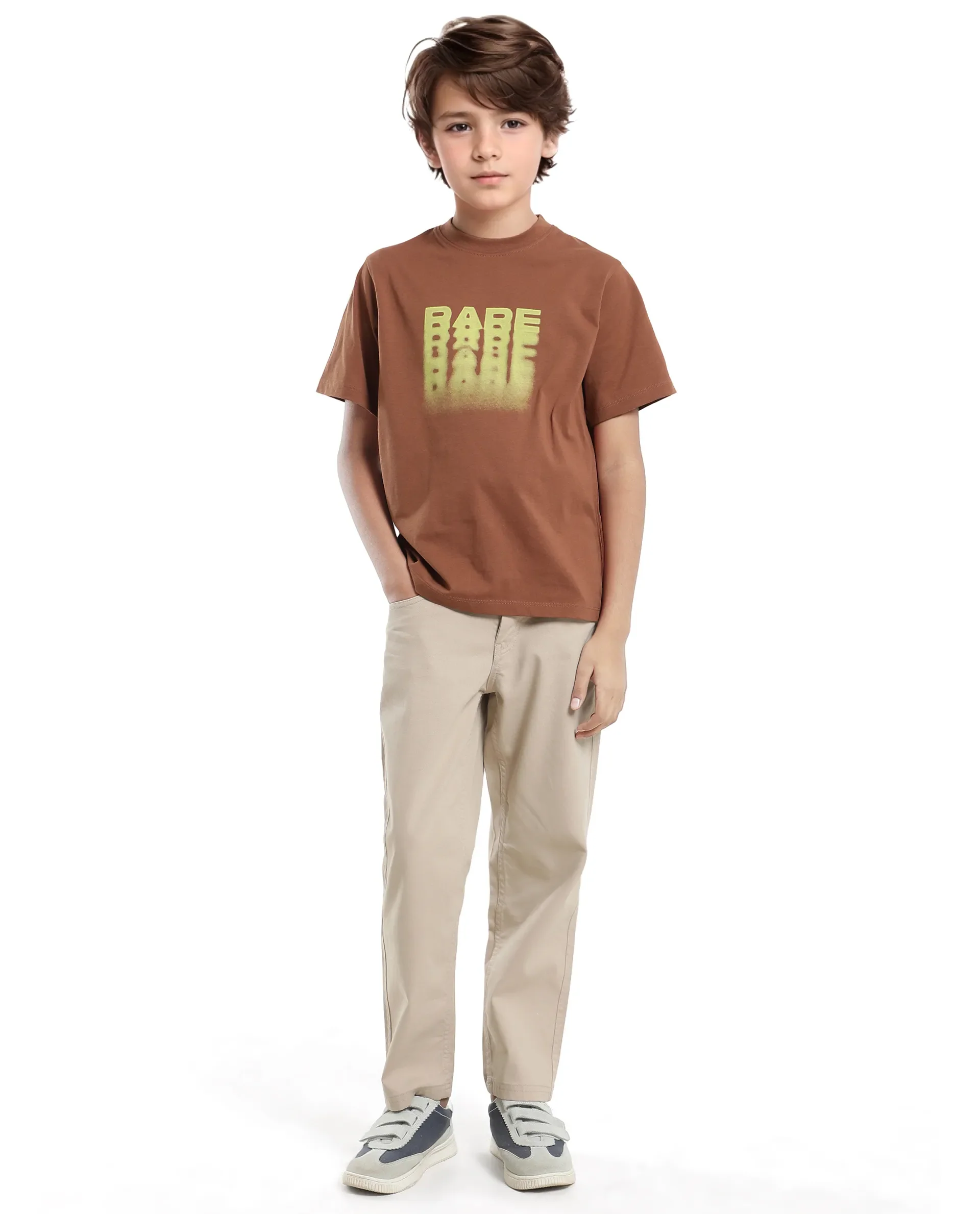 Rare Ones Kids Act-K Brown Cotton Printed Slip-On Regular Fit T-Shirt - Image 9
