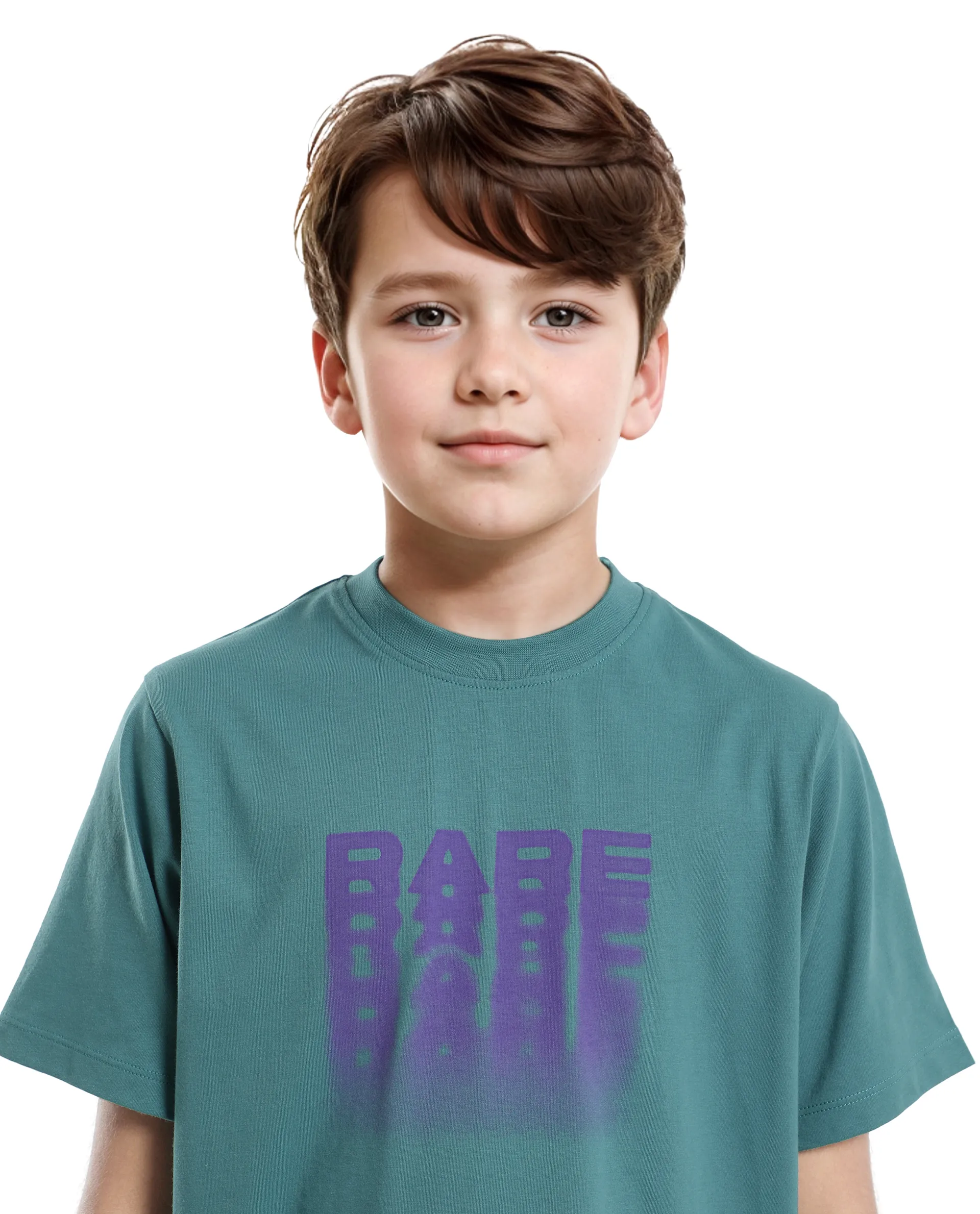 Rare Ones Kids Act-K Dark Green Cotton Solid Slip-On Regular Fit T-Shirt - Image 3
