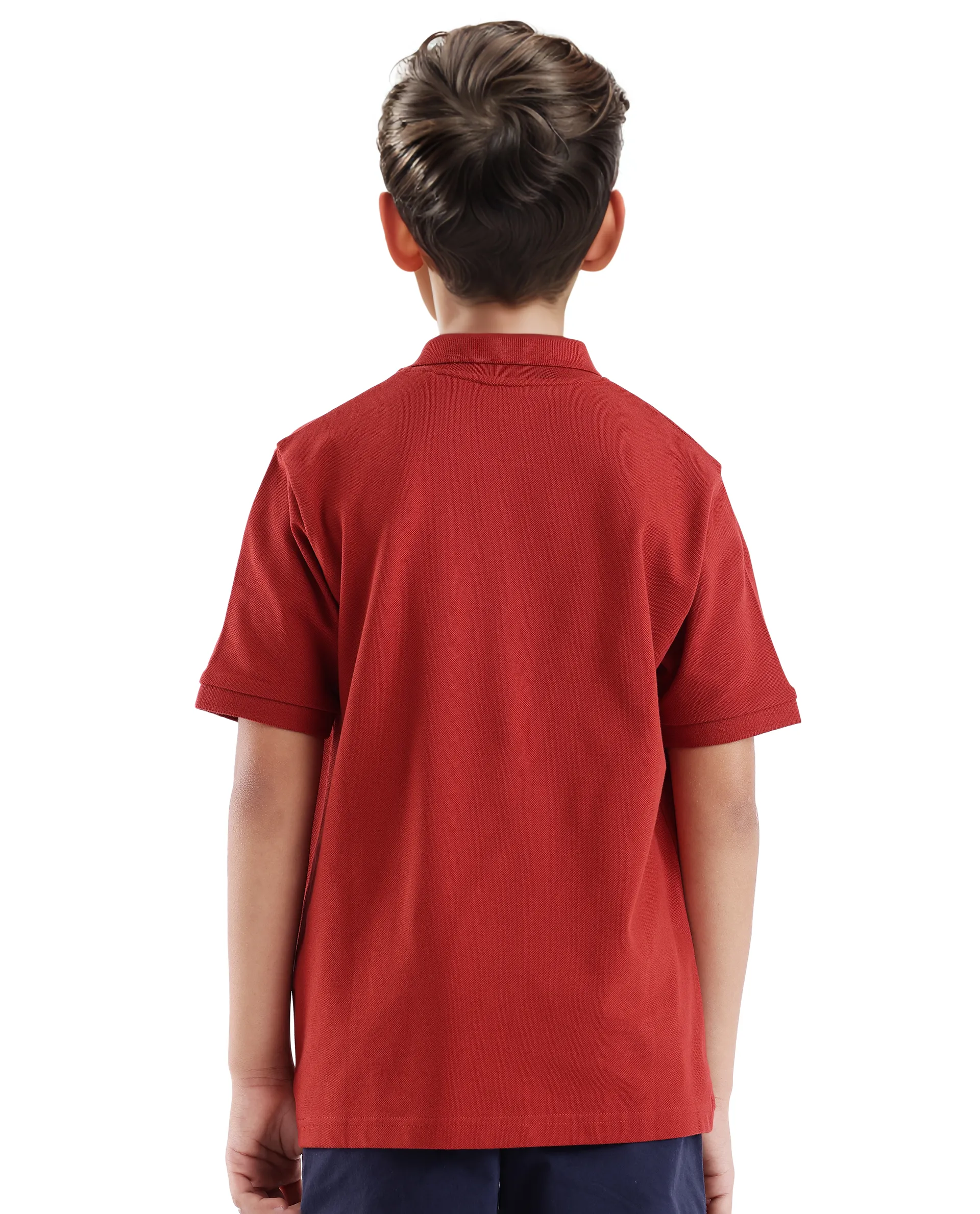 Rare Ones Kids Aimo Dark Rust Cotton Short Sleeve Hd Print Polo - Image 6