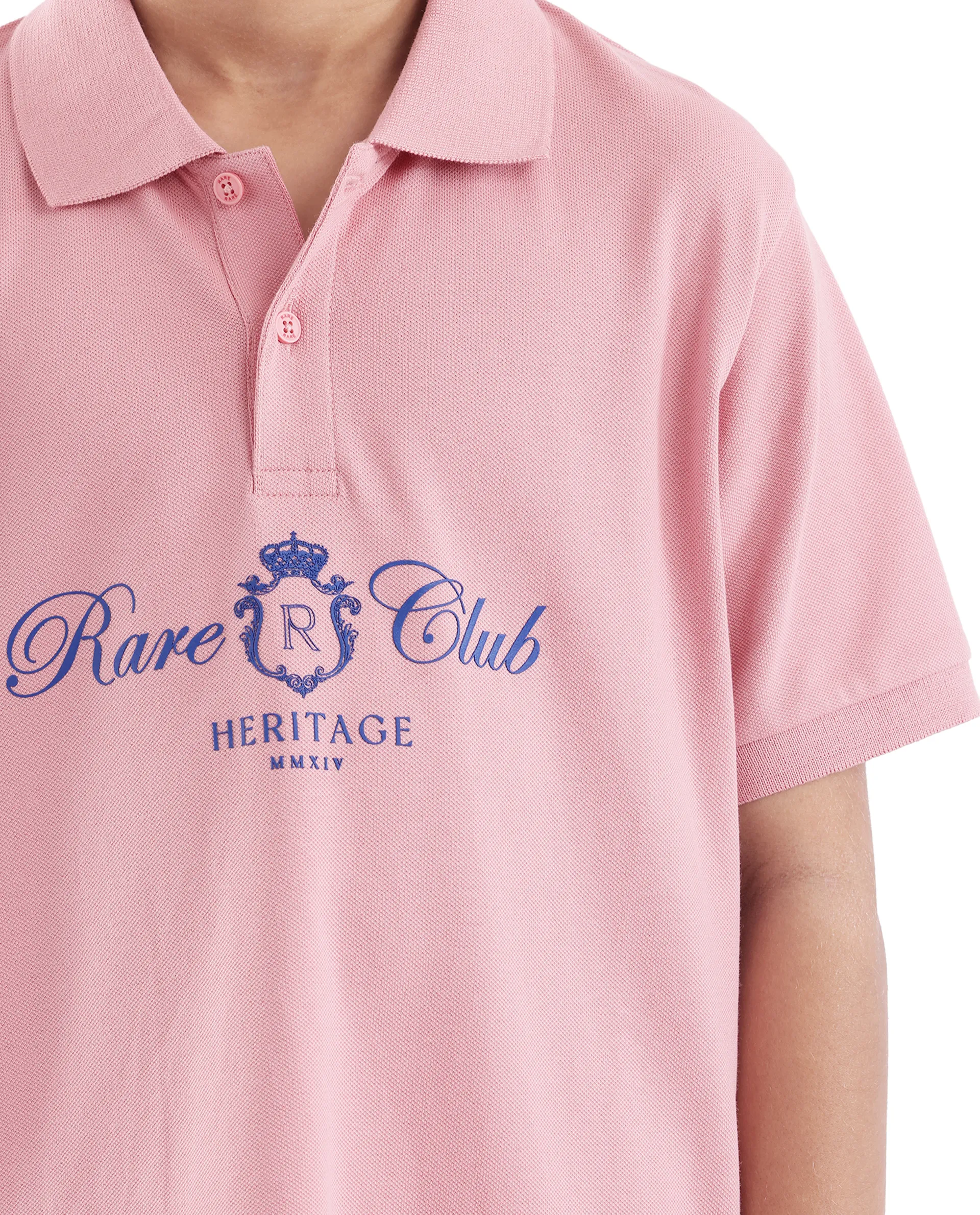 Rare Ones Kids Aimo Pastel Pink Cotton Short Sleeve Hd Print Polo - Image 5