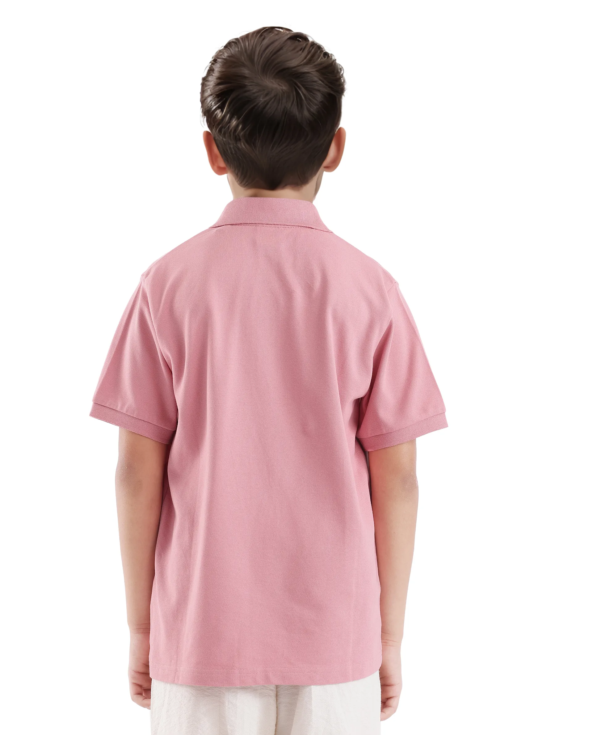 Rare Ones Kids Aimo Pastel Pink Cotton Short Sleeve Hd Print Polo - Image 8
