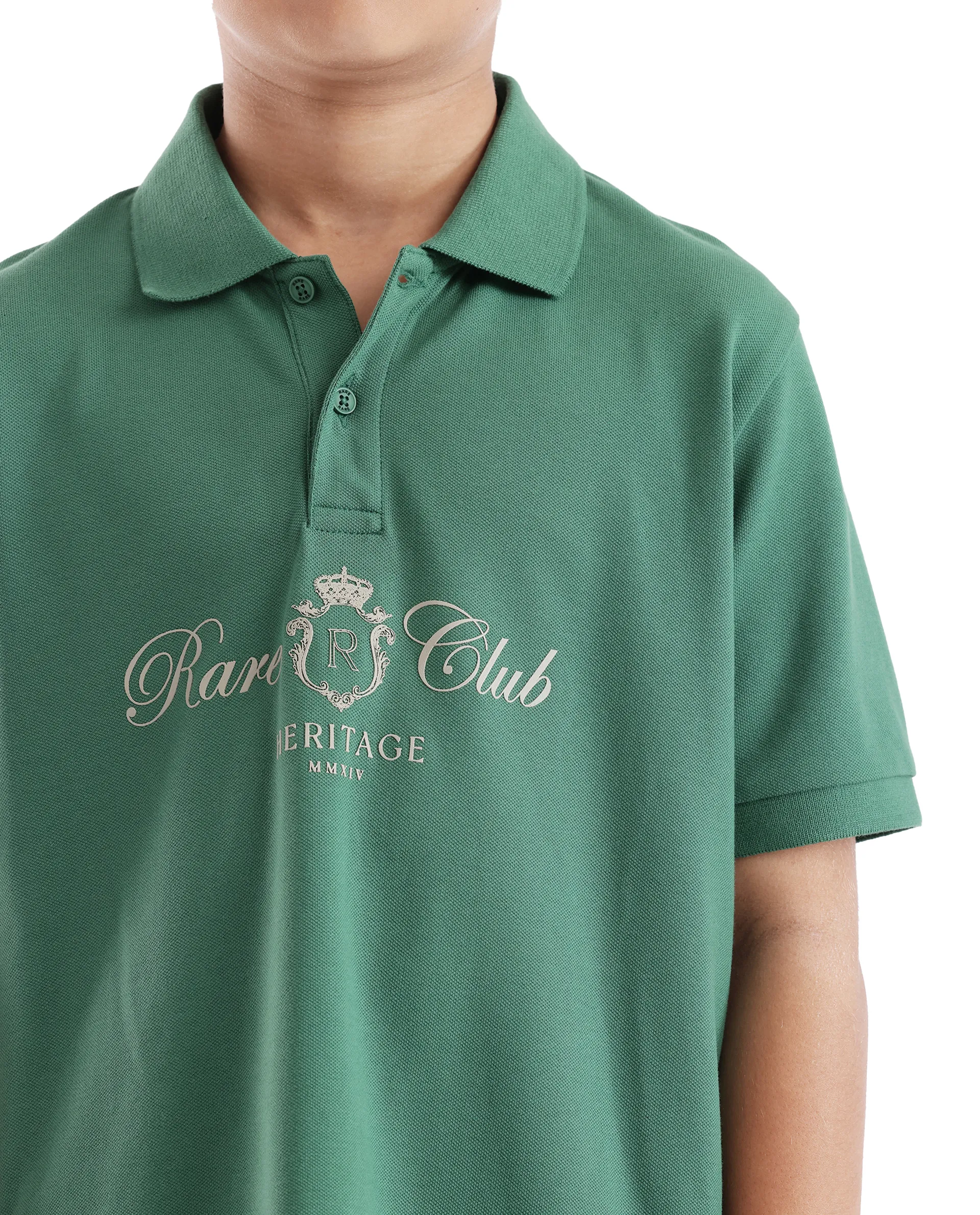 Rare Ones Kids Aimo Green Cotton Short Sleeve Hd Print Polo - Image 8