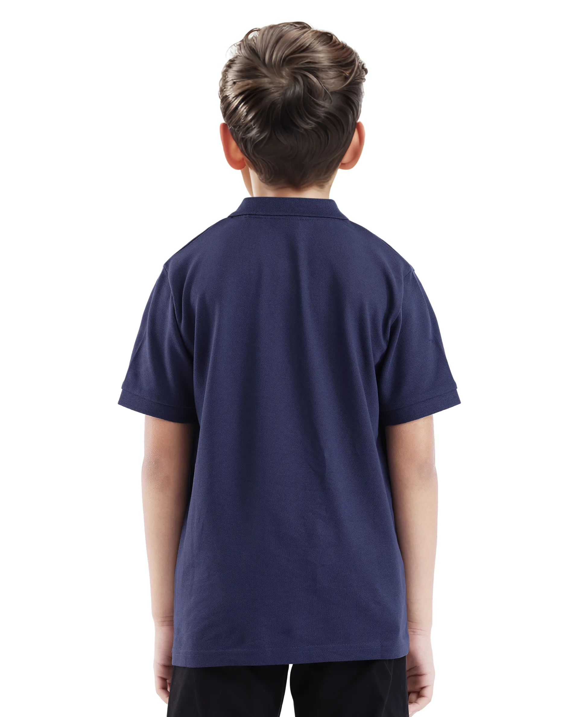 Rare Ones Kids Aran Dark Blue Cotton Blend Short Sleeve Applique Polo - Image 7