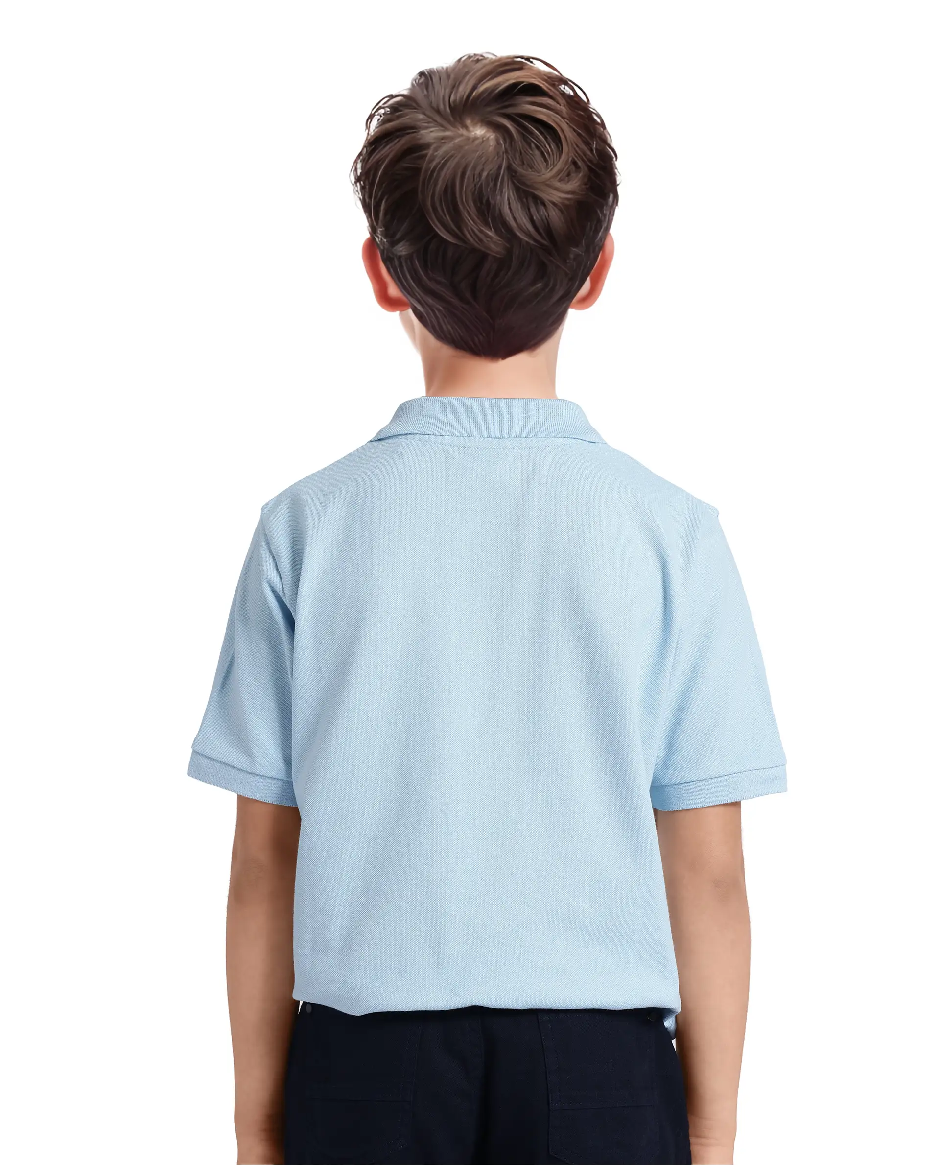 Rare Ones Kids Aran Light Blue Cotton Blend Short Sleeve Polo Neck Applique Polo - Image 8