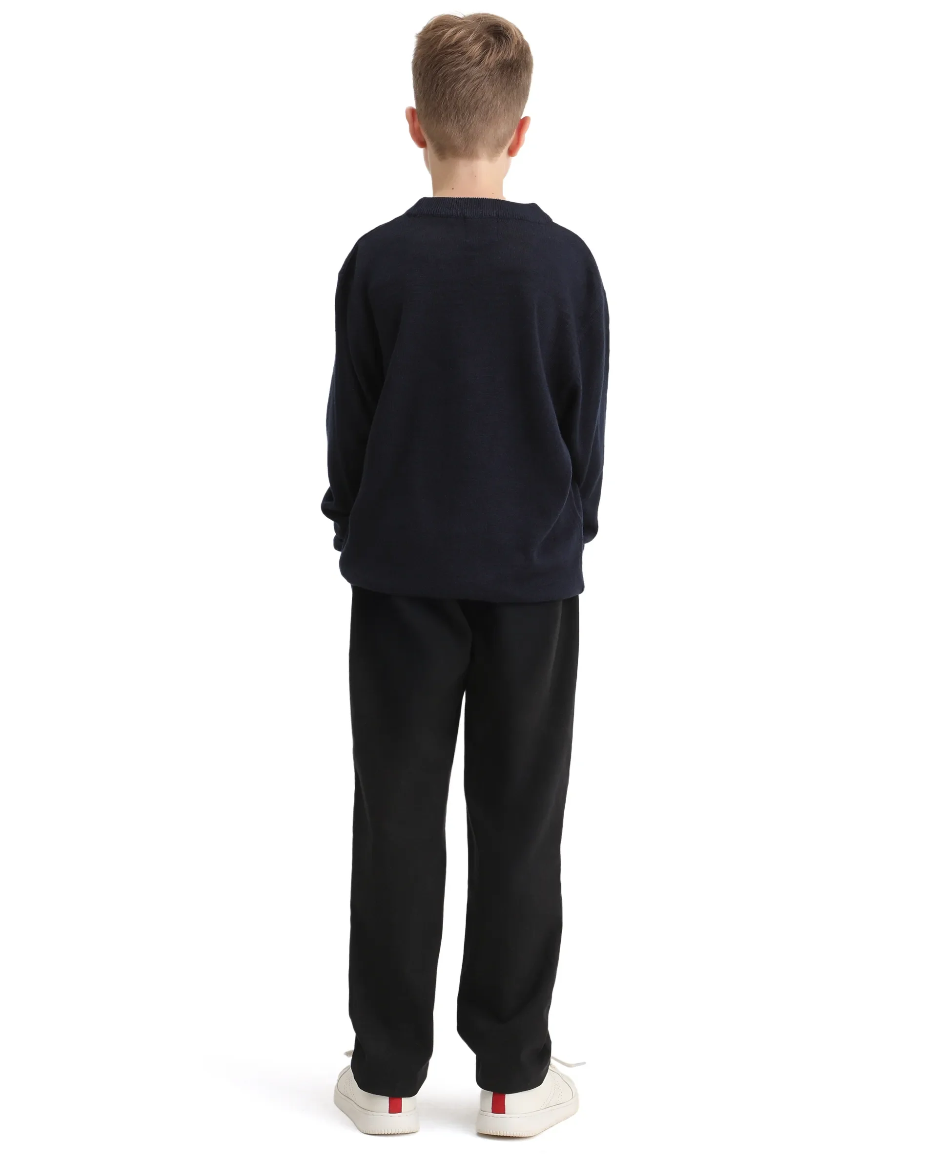 Rare Ones Kids Arne-K Black Cotton Blend Solid Button Closure Regular Fit Trouser - Image 6