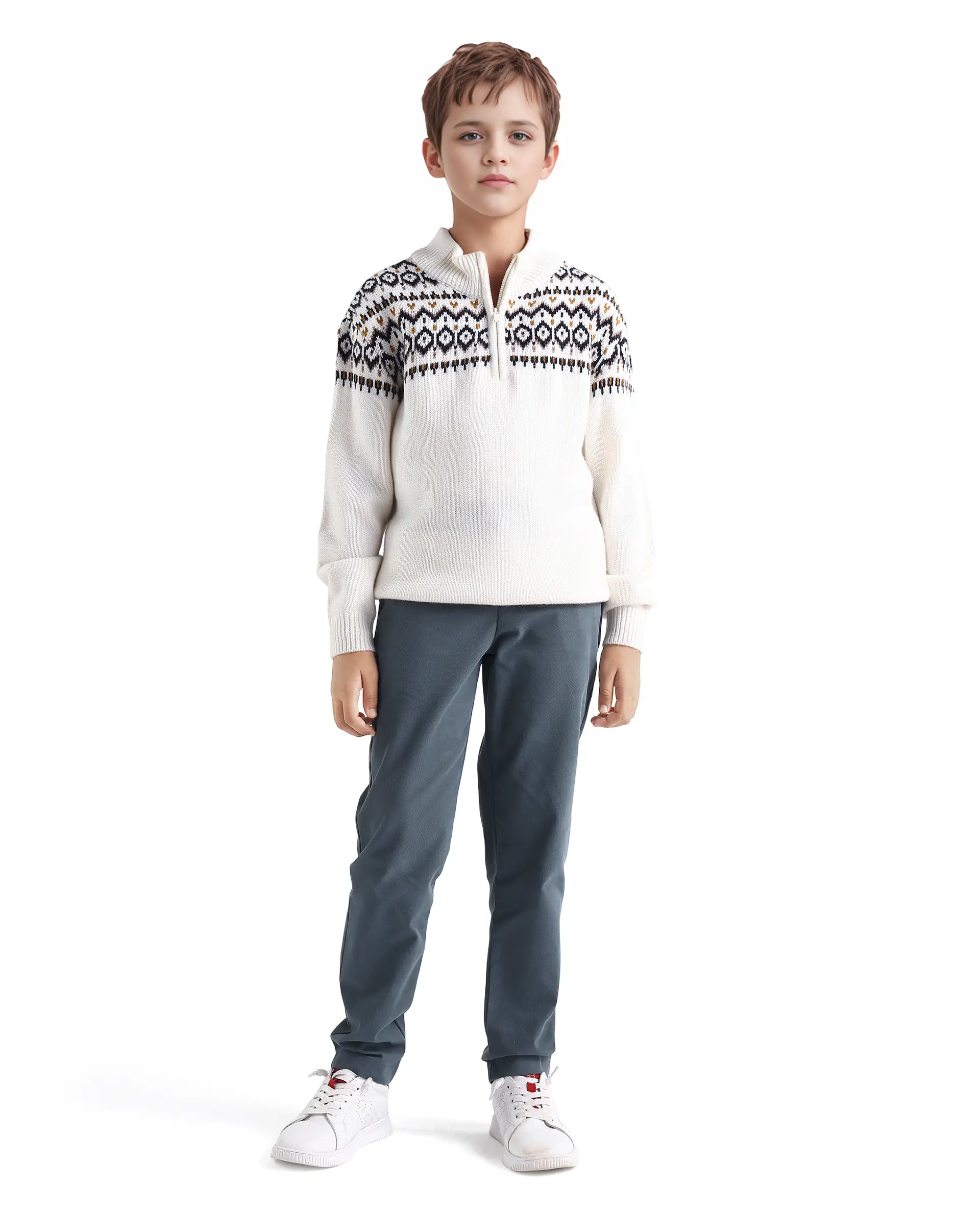 Rare Ones Kids Arne-K Dusky Blue Cotton Blend Solid Button Closure Regular Fit Trouser - Image 4