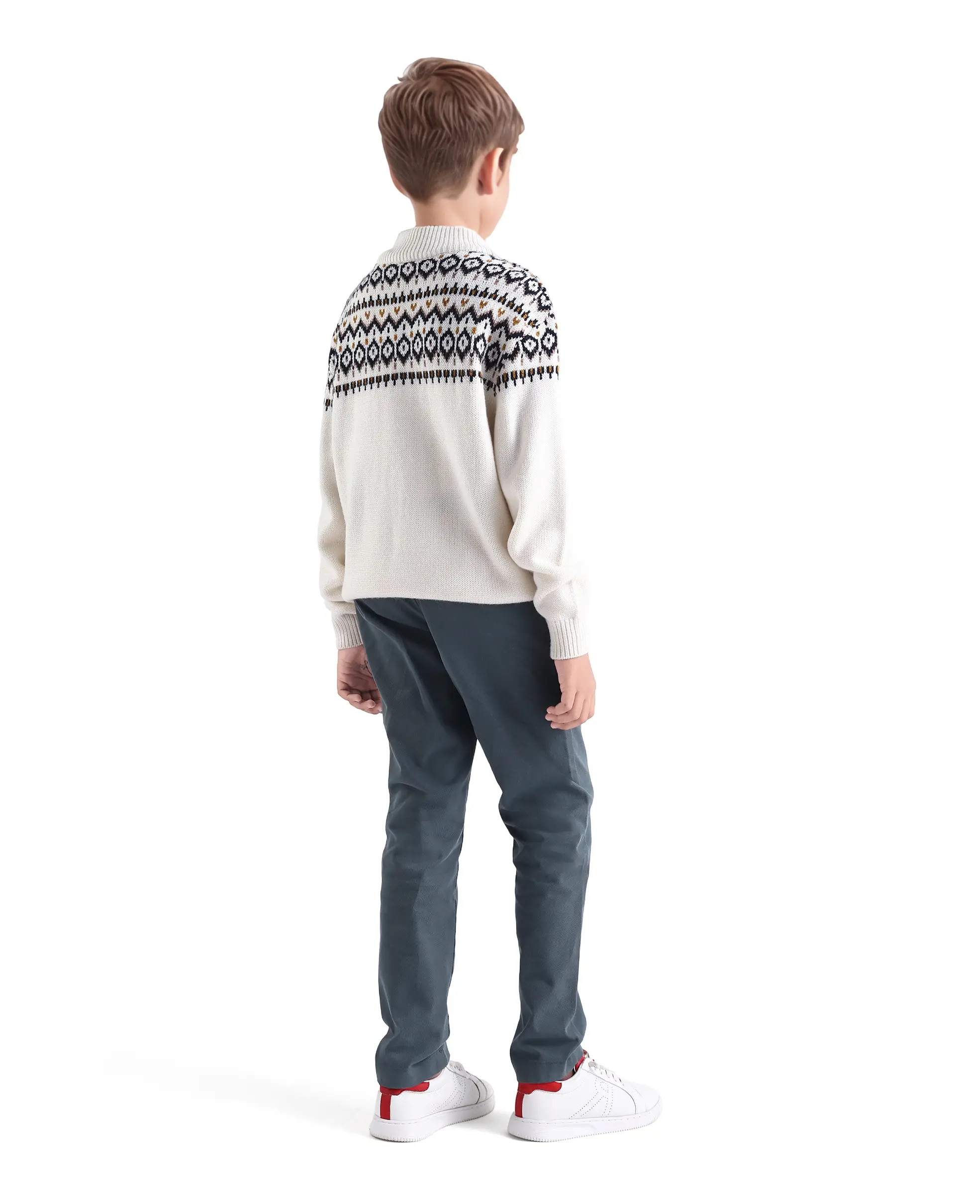 Rare Ones Kids Arne-K Dusky Blue Cotton Blend Solid Button Closure Regular Fit Trouser - Image 7