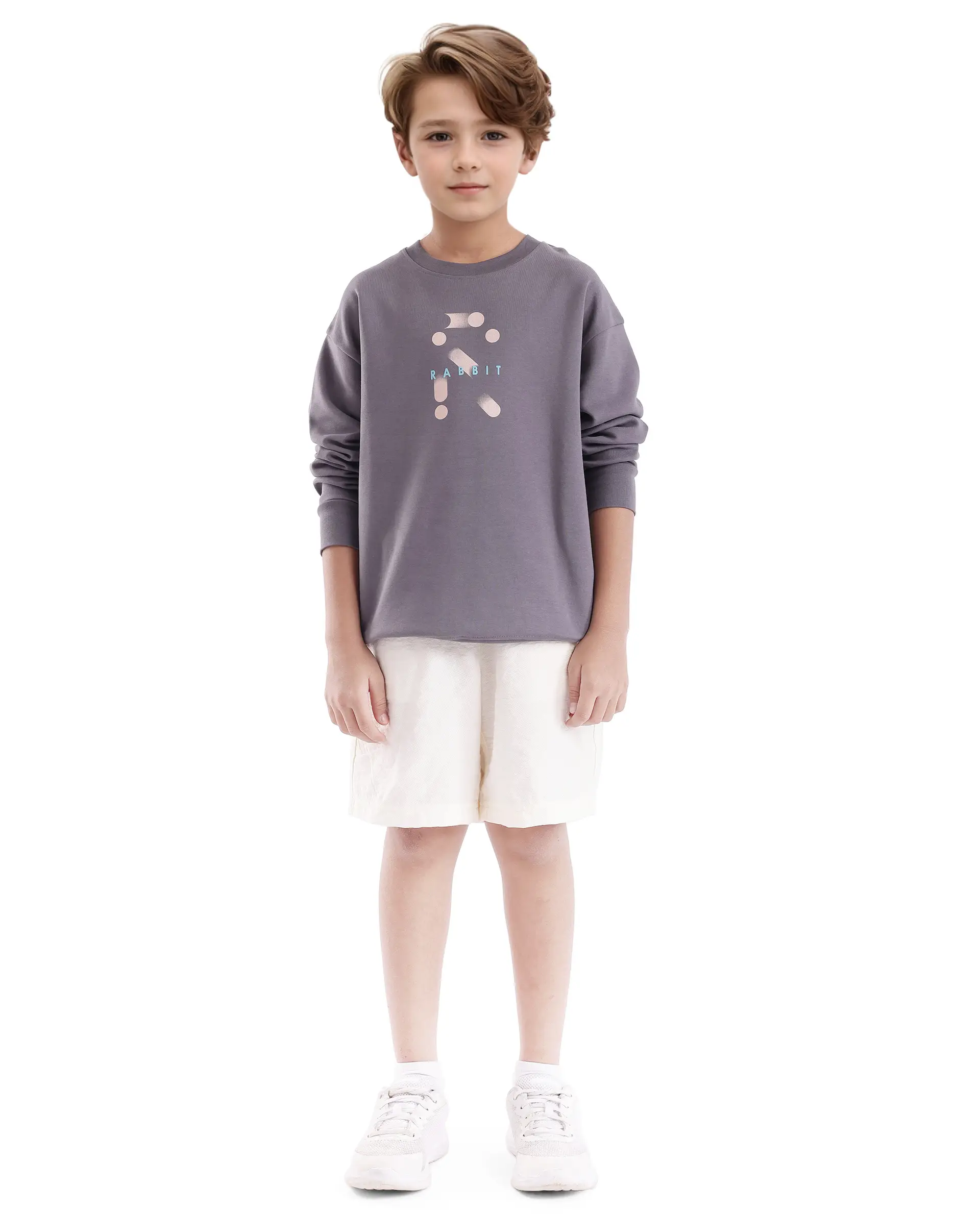 Rare Ones Kids Azen Dark Grey Cotton Poly Full Sleeve Discharge With Hd Sweatshirt - Image 3