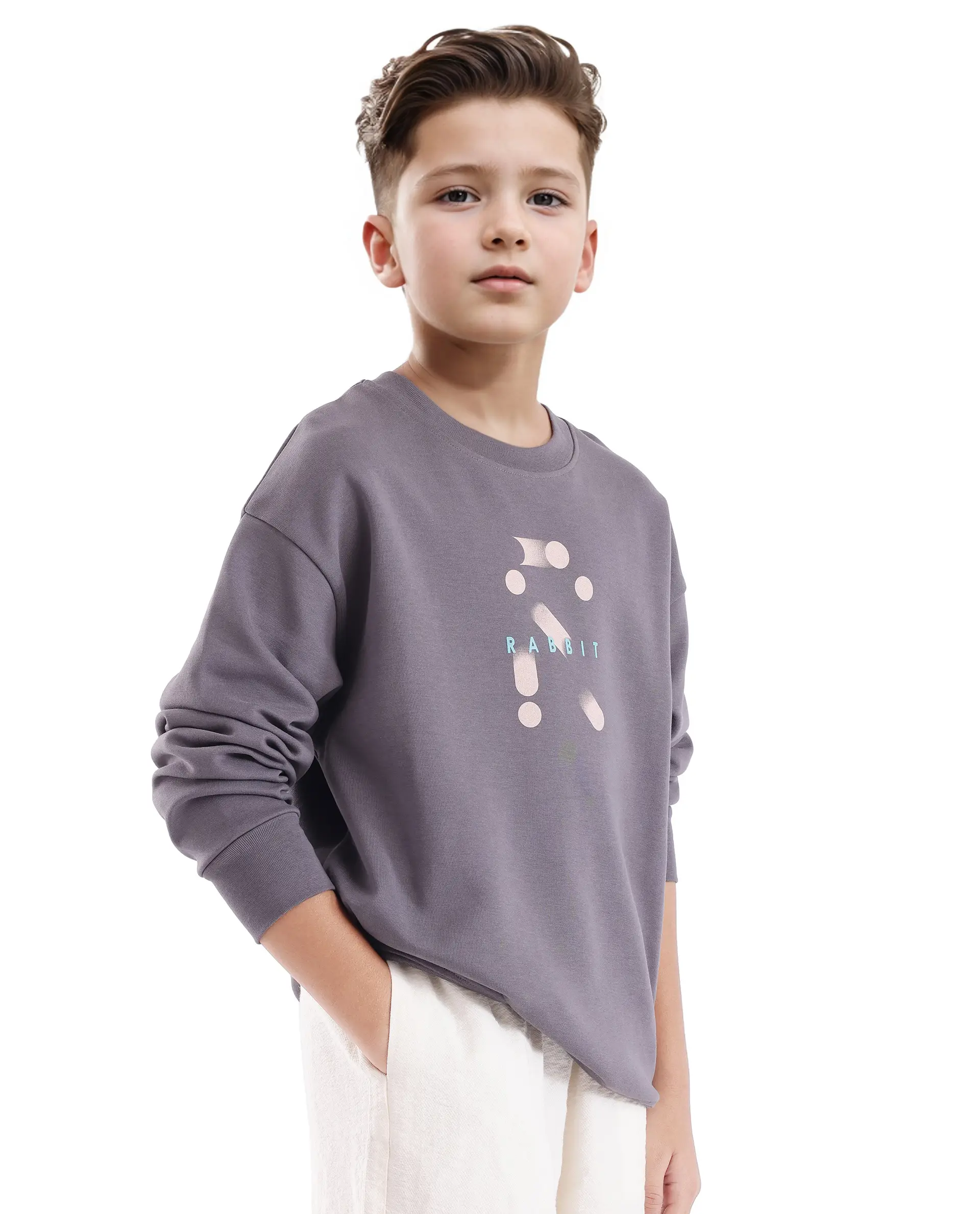 Rare Ones Kids Azen Dark Grey Cotton Poly Full Sleeve Discharge With Hd Sweatshirt - Image 6
