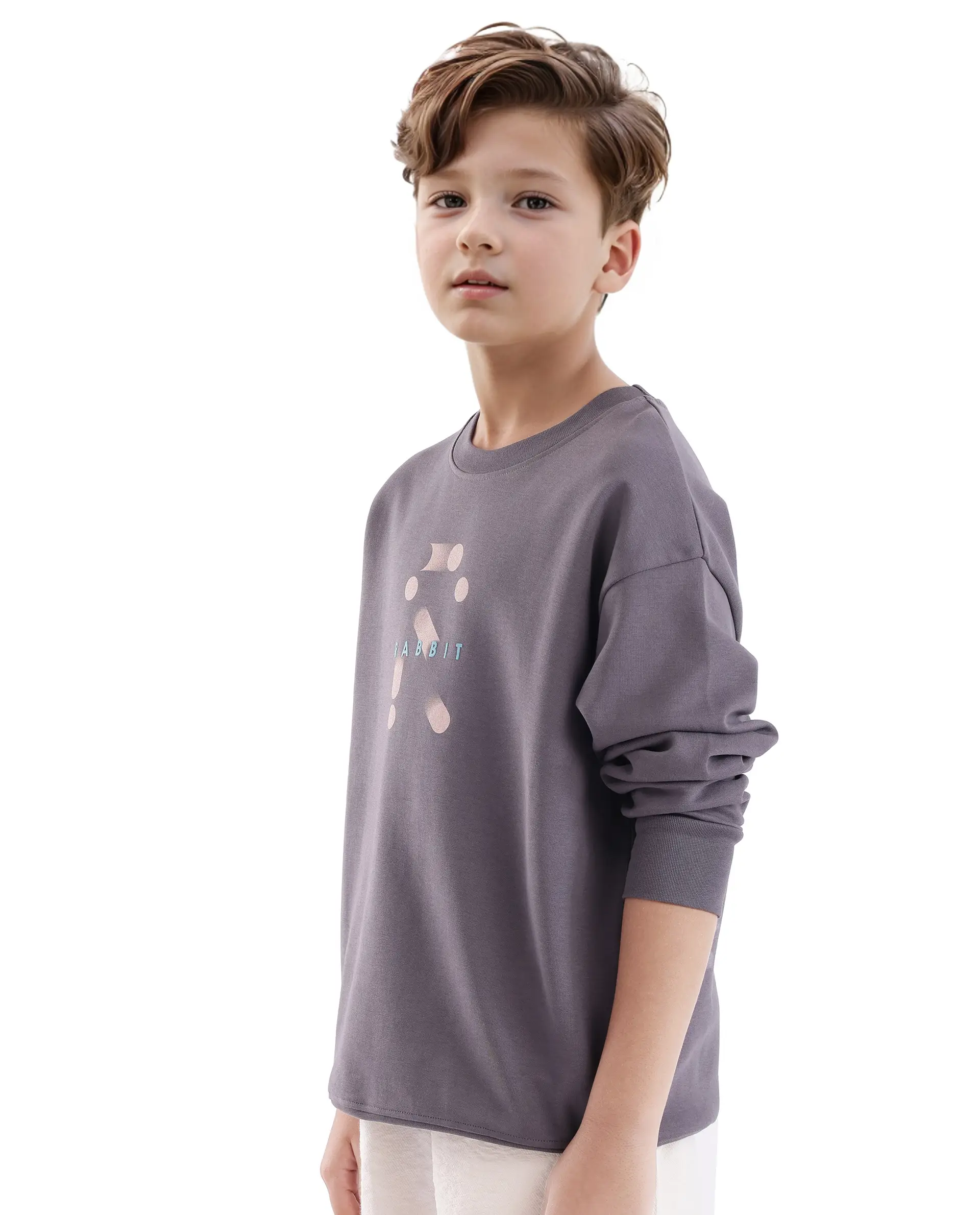 Rare Ones Kids Azen Dark Grey Cotton Poly Full Sleeve Discharge With Hd Sweatshirt - Image 7