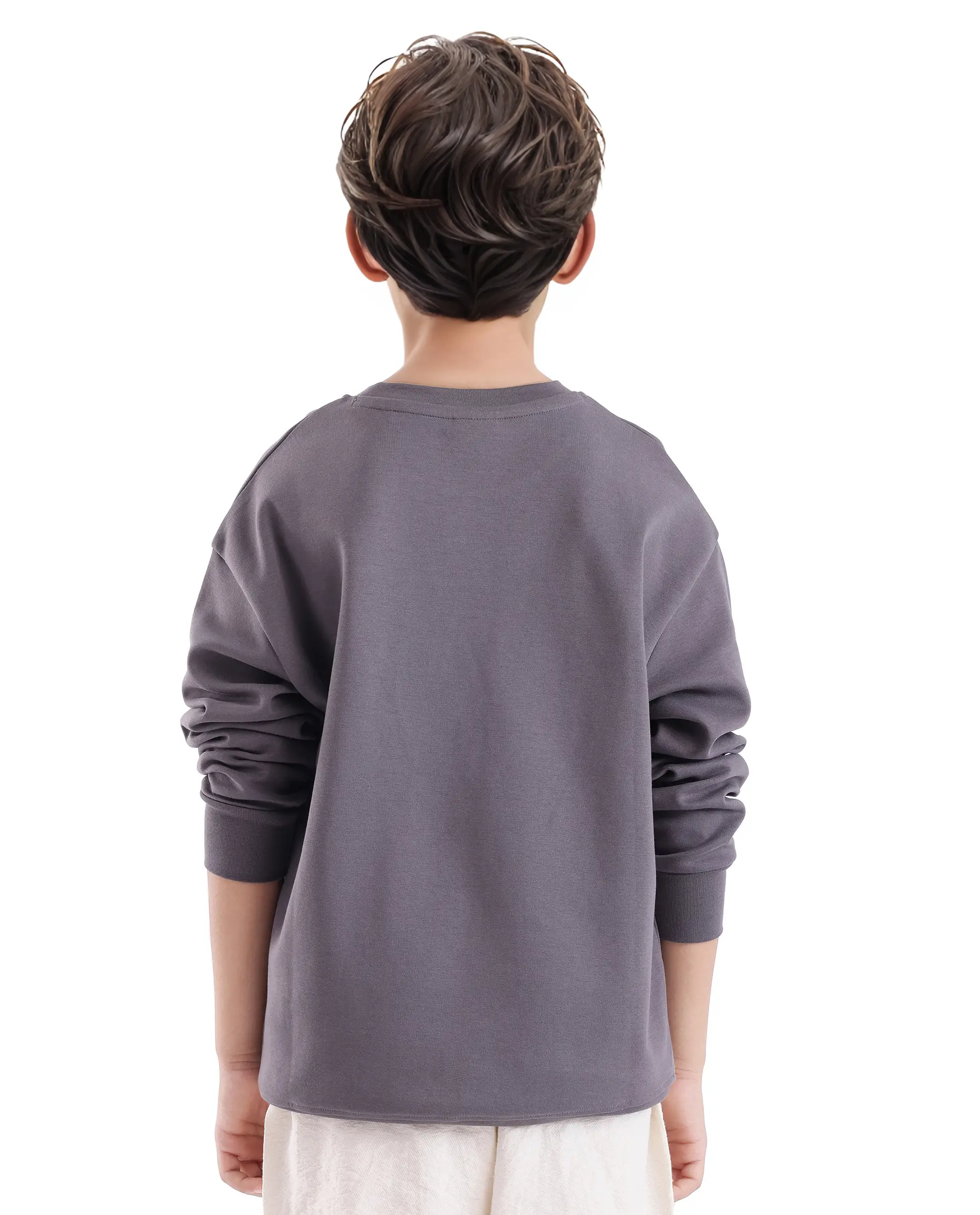 Rare Ones Kids Azen Dark Grey Cotton Poly Full Sleeve Discharge With Hd Sweatshirt - Image 8