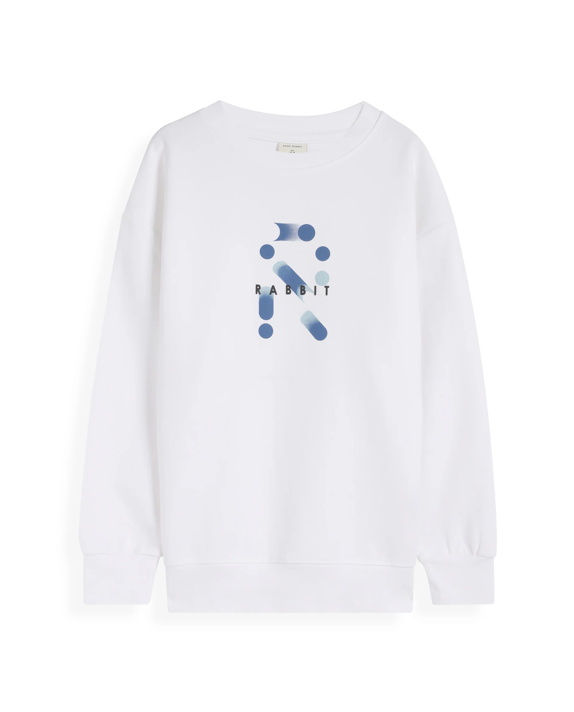 Rare Ones Kids Azen White Cotton Full Sleeve Crew Neck Discharge With Hd Logo Print Sweatshirt - Image 2