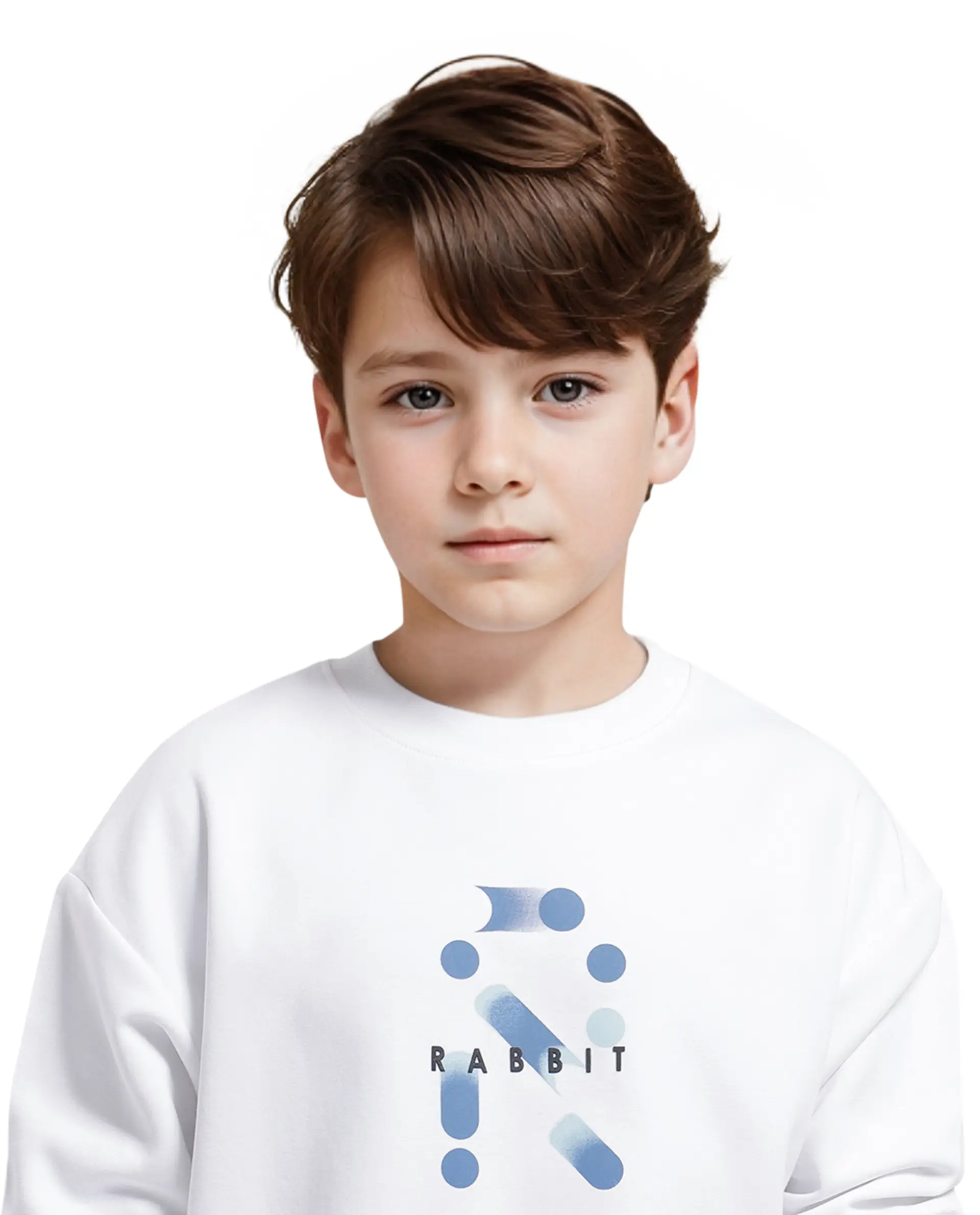 Rare Ones Kids Azen White Cotton Full Sleeve Crew Neck Discharge With Hd Logo Print Sweatshirt - Image 6