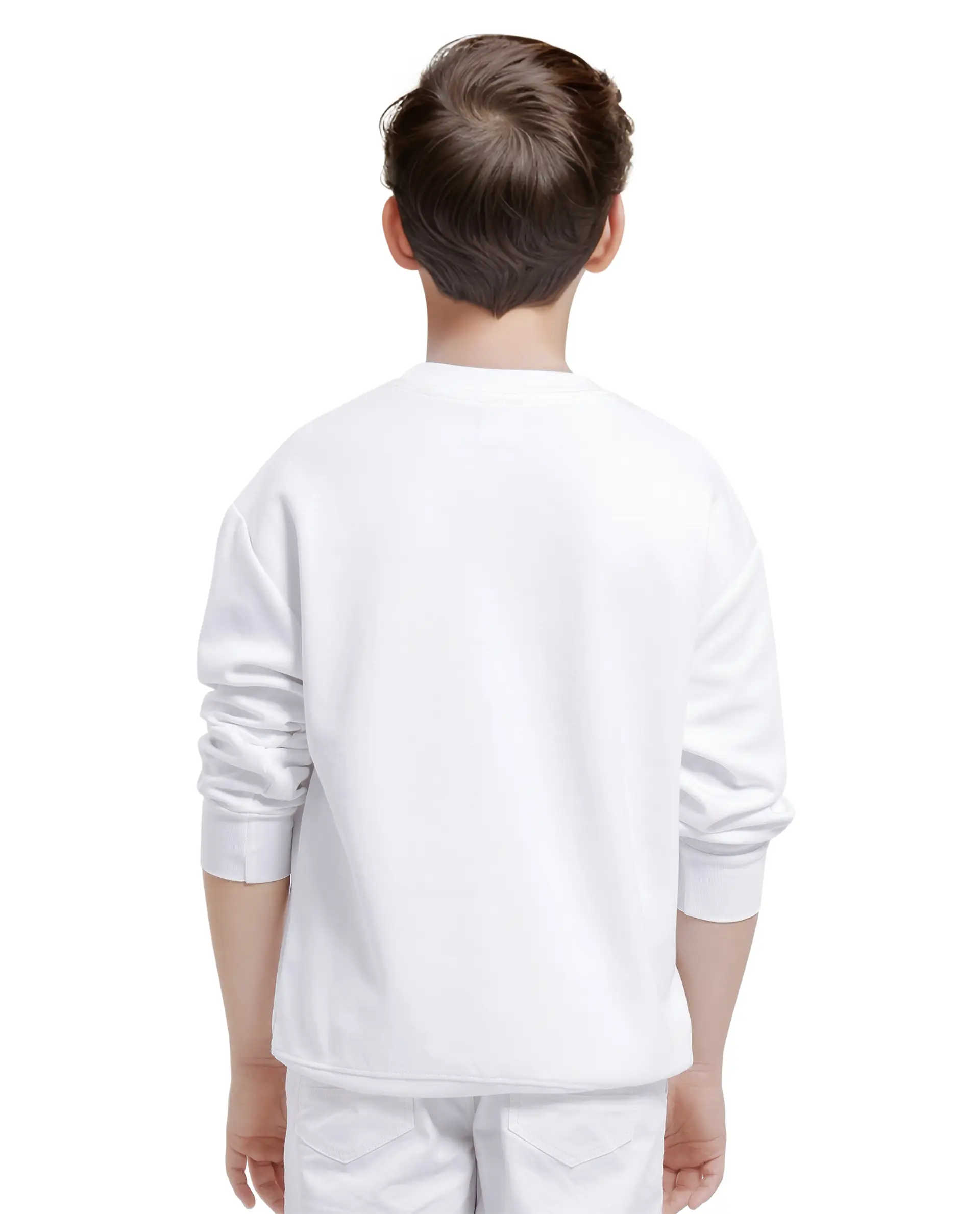 Rare Ones Kids Azen White Cotton Full Sleeve Crew Neck Discharge With Hd Logo Print Sweatshirt - Image 7