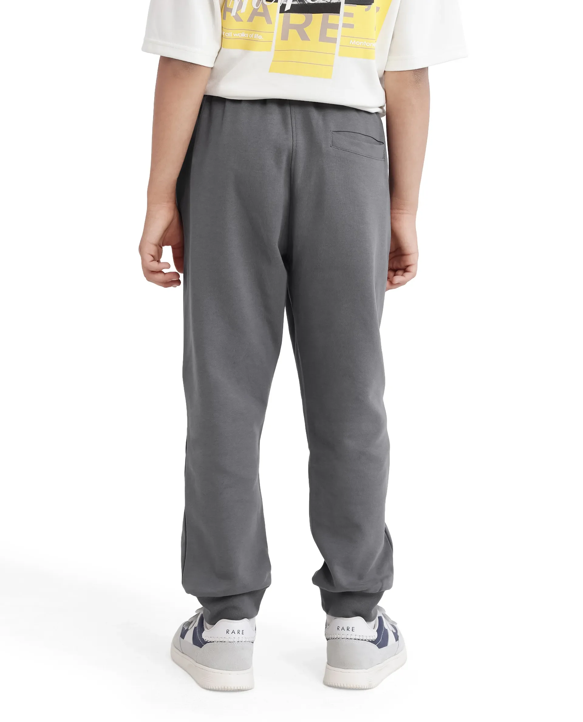 Rare Ones Kids Azeo Dark Grey Cotton Poly Applique Trackpant - Image 4