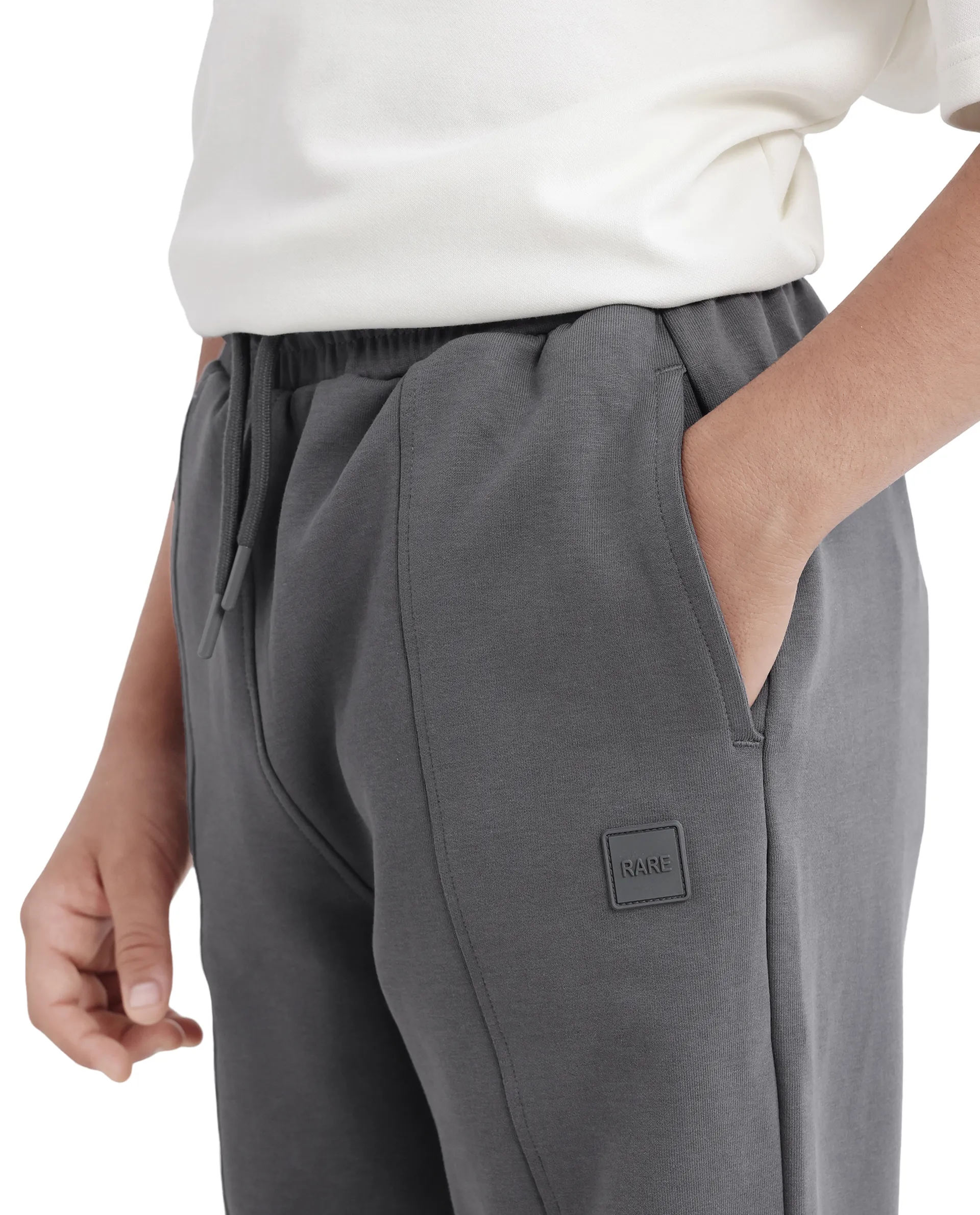 Rare Ones Kids Azeo Dark Grey Cotton Poly Applique Trackpant - Image 5