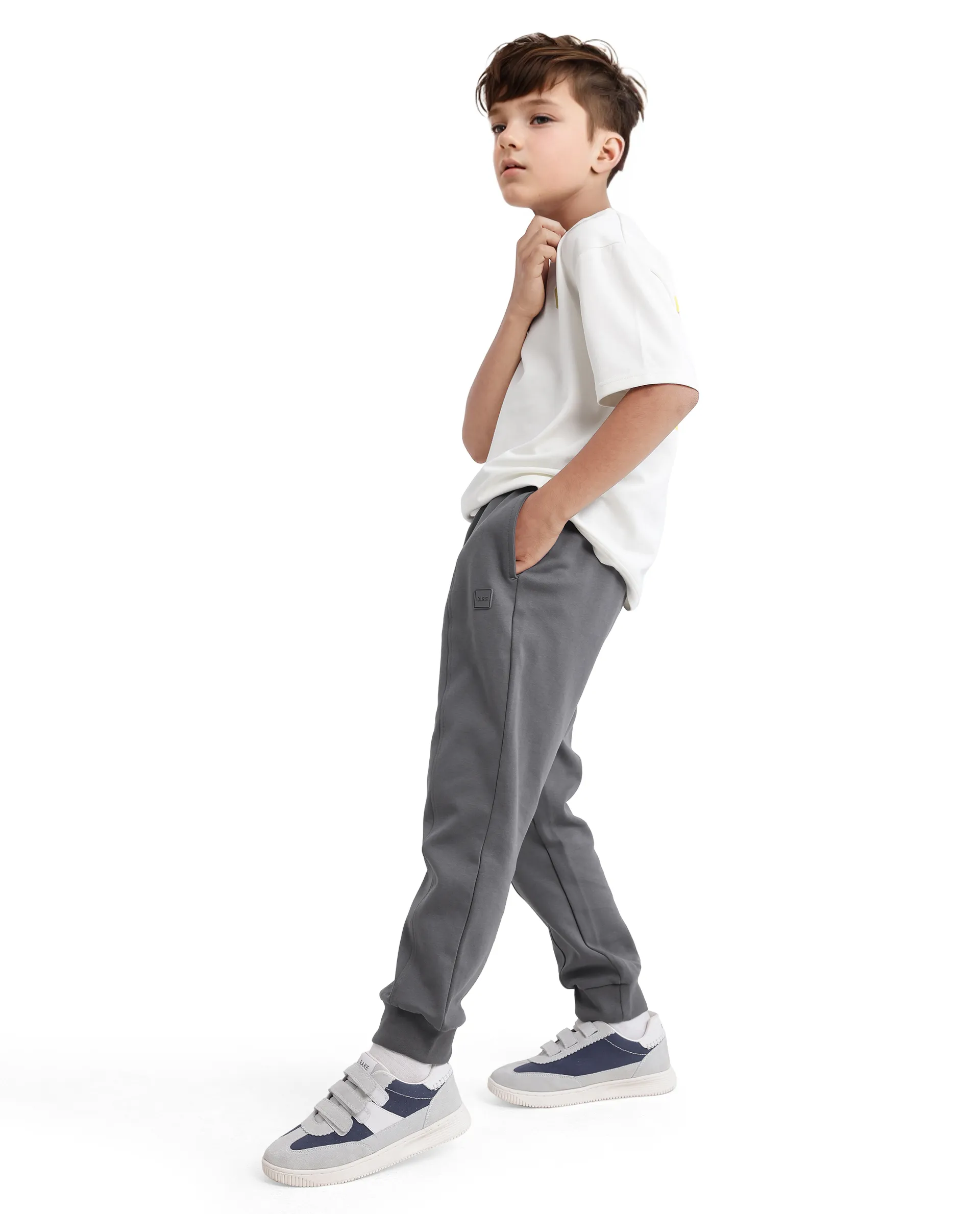 Rare Ones Kids Azeo Dark Grey Cotton Poly Applique Trackpant - Image 8