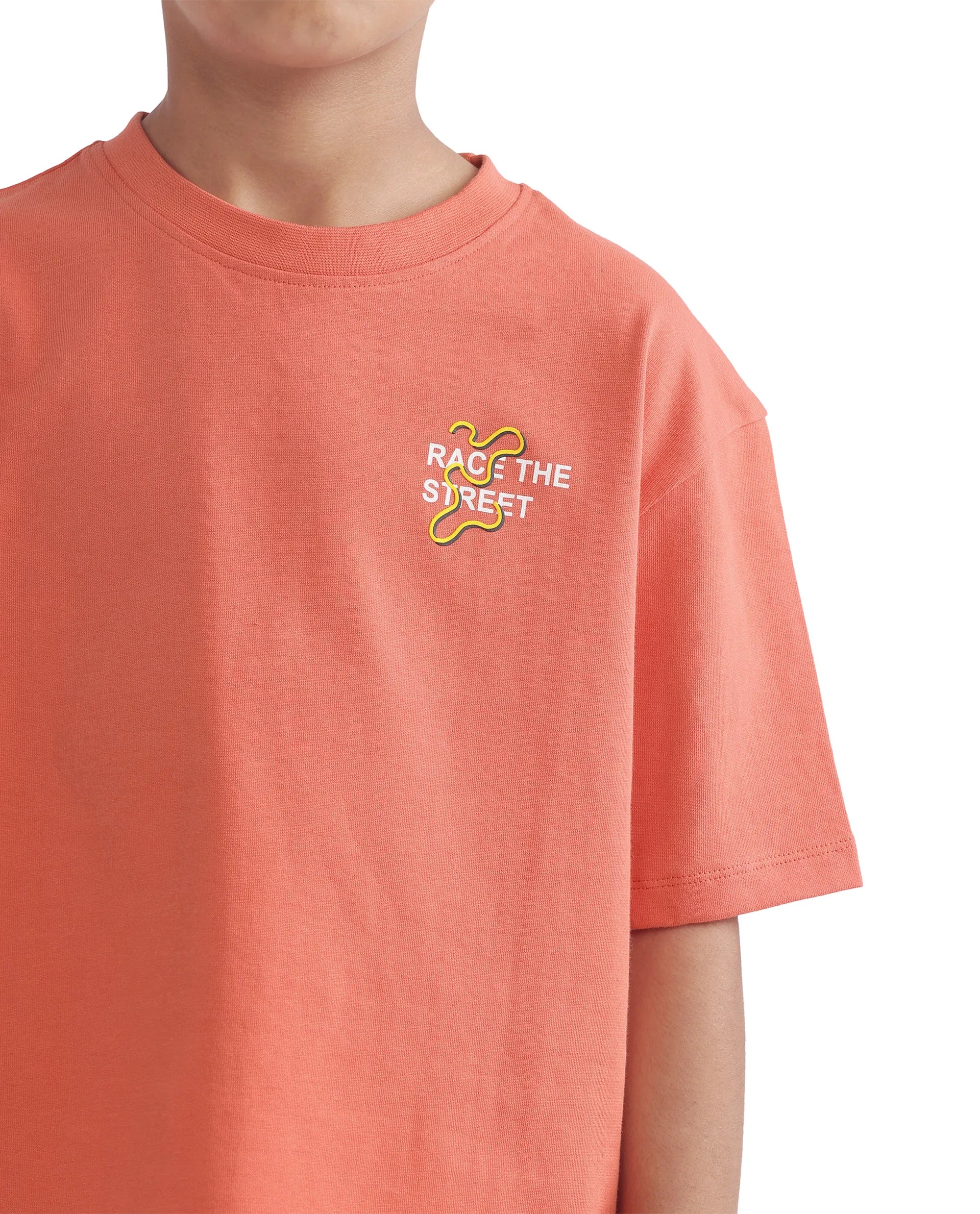 Rare Ones Kids Barcen Light Orange Cotton Short Sleeve Crew Neck T-Shirt - Image 6