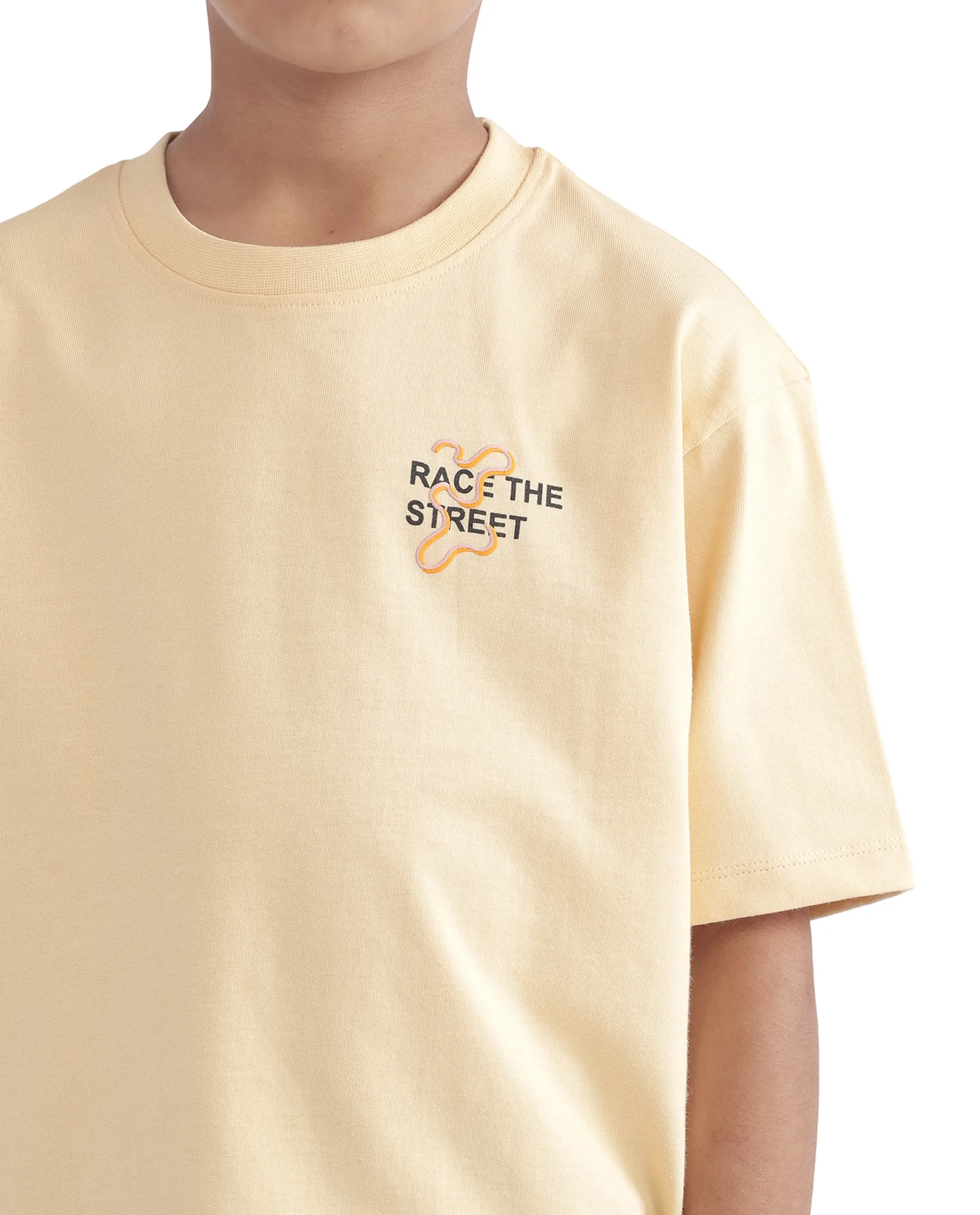Rare Ones Kids Barcen Light Yellow Cotton Short Sleeve Crew Neck T-Shirt - Image 5