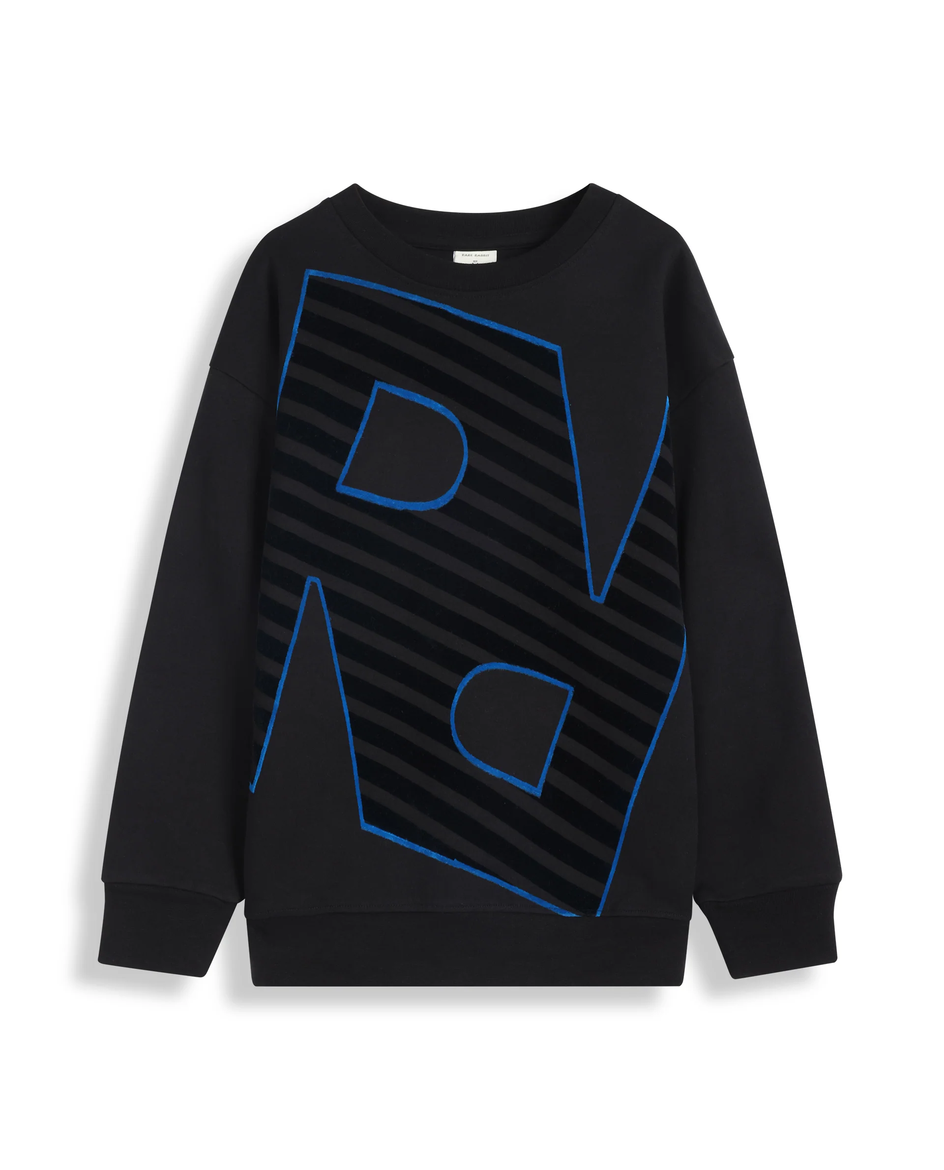 Rare Ones Kids Baros Black Cotton Full Sleeve Crew Neck Flock Print Sweatshirt - Image 2