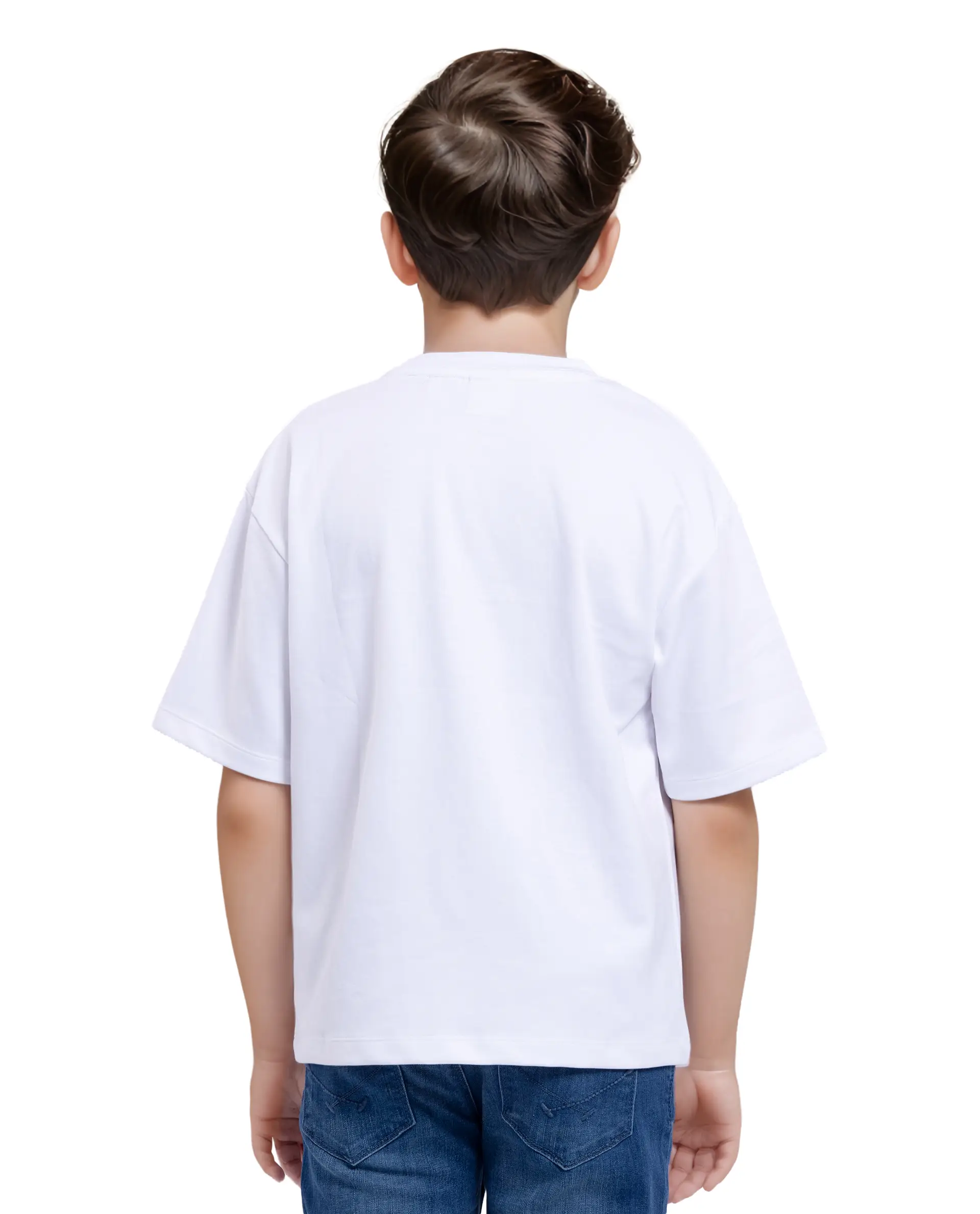 Rare Ones Kids Bart White Cotton Poly Short Sleeve Crew Neck Embroidered T-Shirt - Image 7