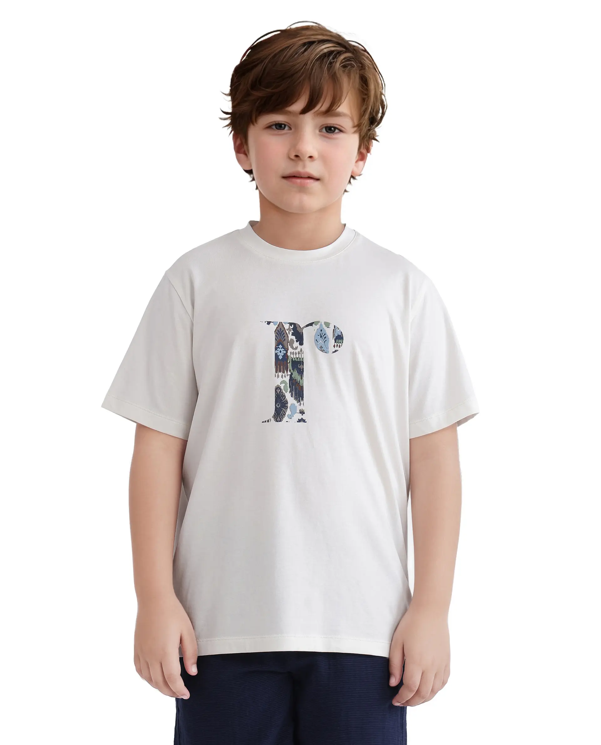 Rare Ones Kids Bent-K Off White Cotton Short Sleeve Crew Neck Printed T-Shirt - Image 2