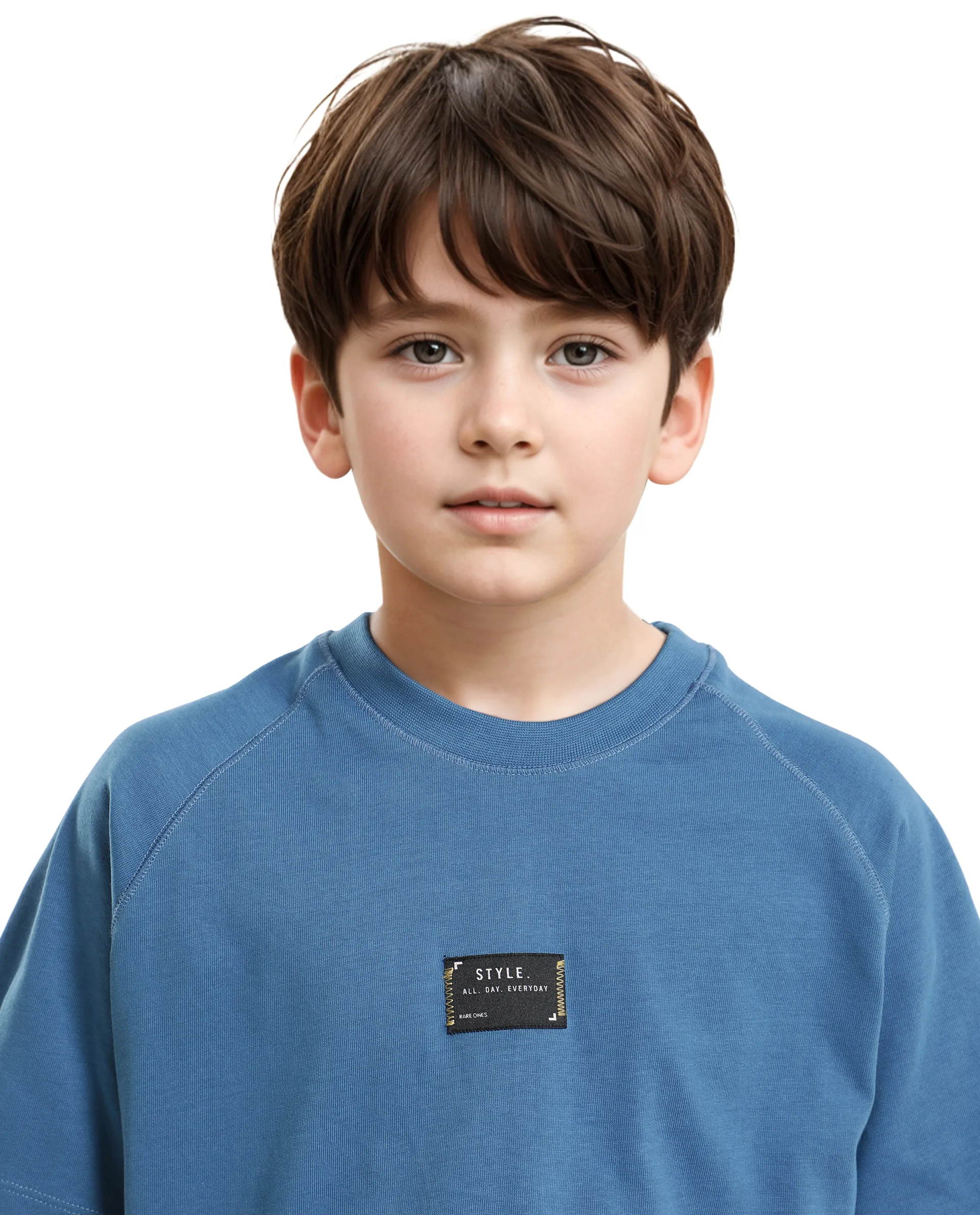 Rare Ones Kids Blip Dark Blue Cotton Short Sleeve Crew Neck T-Shirt - Image 4