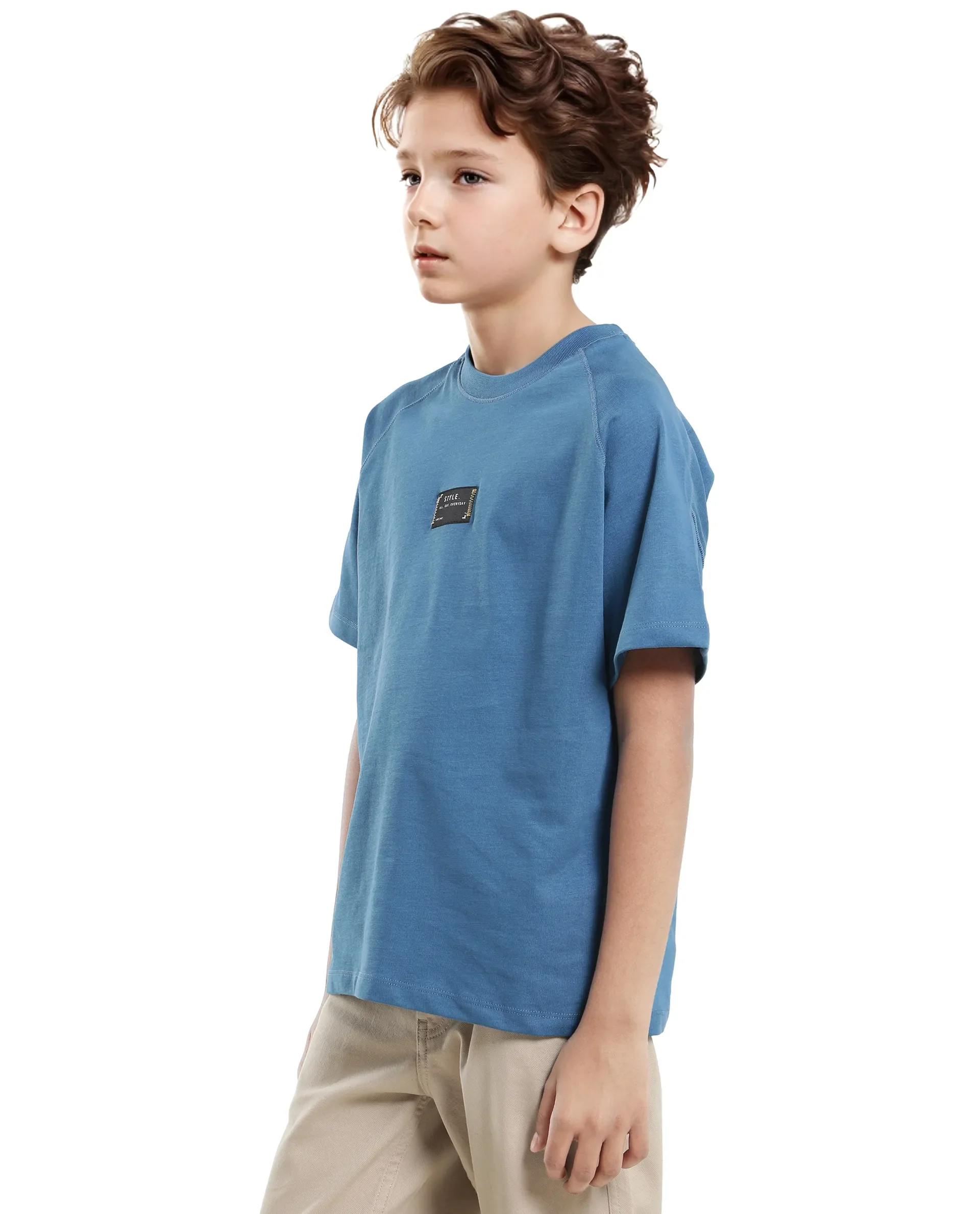 Rare Ones Kids Blip Dark Blue Cotton Short Sleeve Crew Neck T-Shirt - Image 8