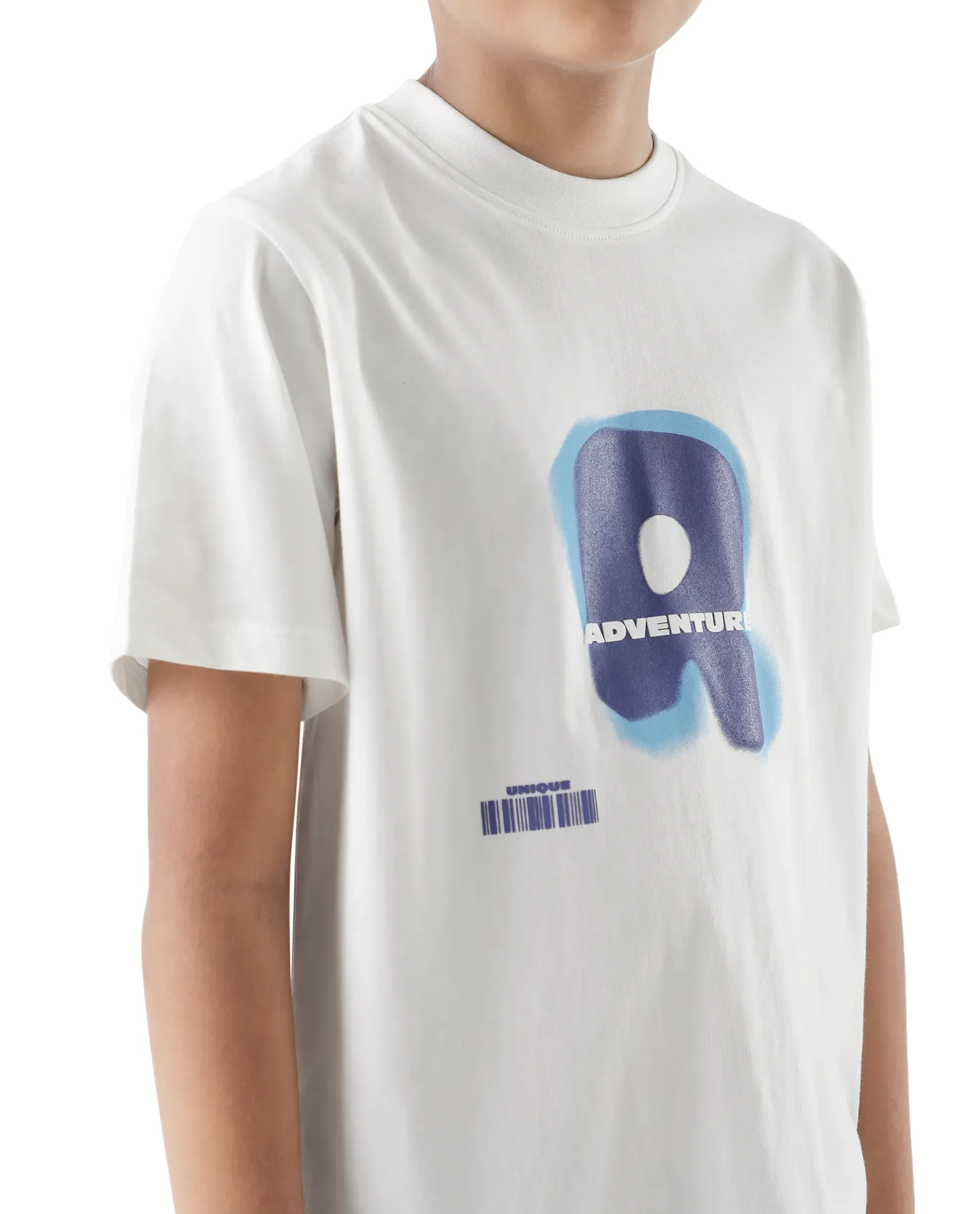 Rare Ones Kids Blurr Off White Cotton Half Sleeve Printed Slip-On Closure Regular Fit T-Shirt - Image 4