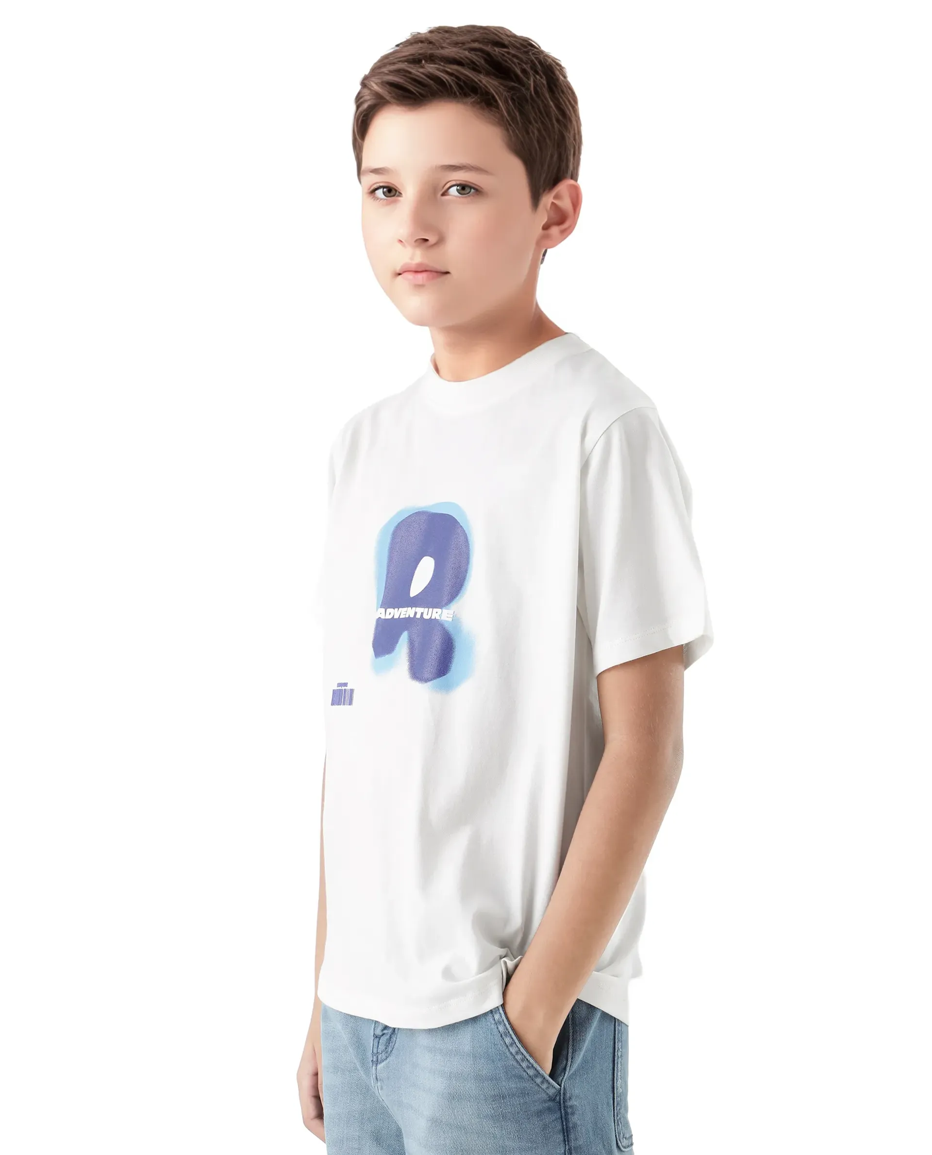 Rare Ones Kids Blurr Off White Cotton Half Sleeve Printed Slip-On Closure Regular Fit T-Shirt - Image 6