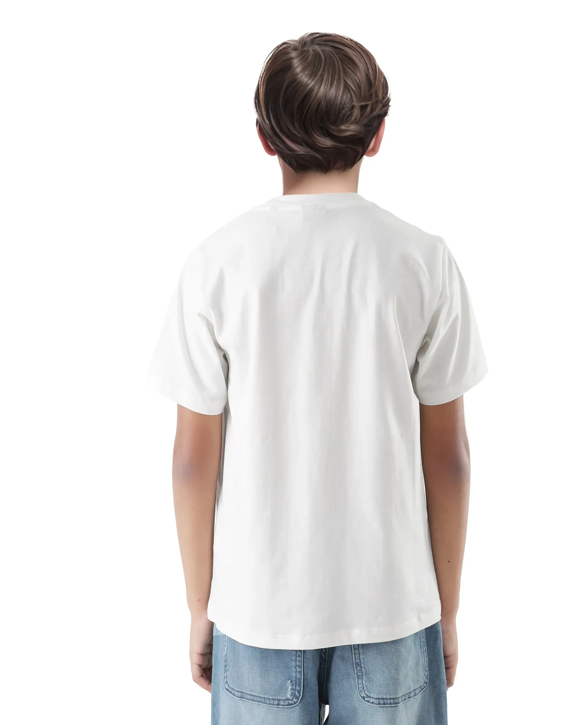 Rare Ones Kids Blurr Off White Cotton Half Sleeve Printed Slip-On Closure Regular Fit T-Shirt - Image 7