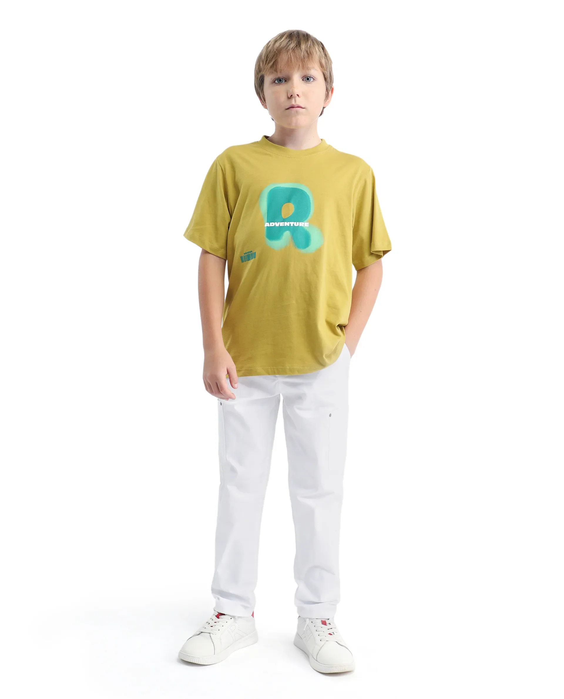 Rare Ones Kids Blurr Yellow Cotton Half Sleeve Printed Slip-On Closure Regular Fit T-Shirt - Image 2