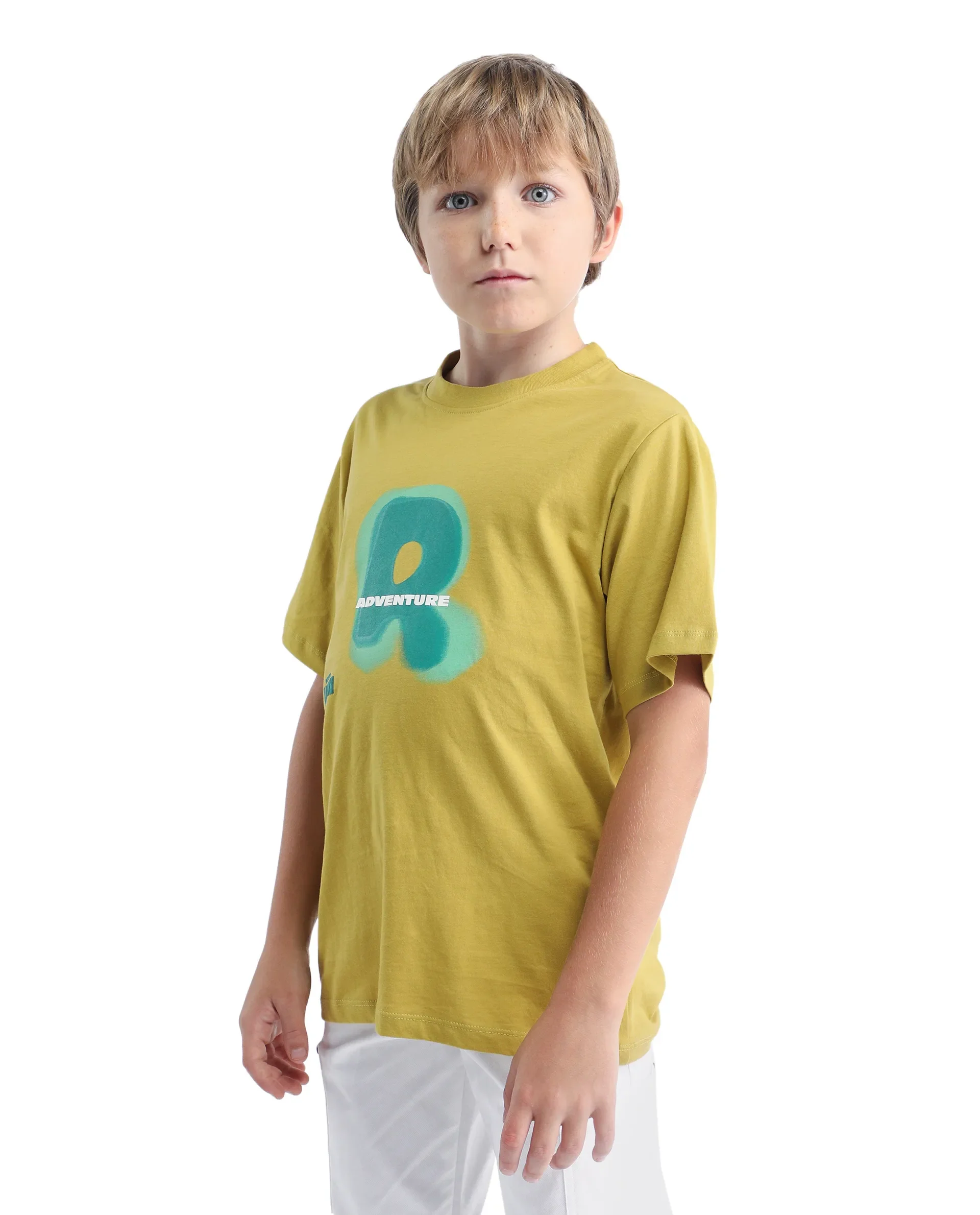 Rare Ones Kids Blurr Yellow Cotton Half Sleeve Printed Slip-On Closure Regular Fit T-Shirt - Image 5