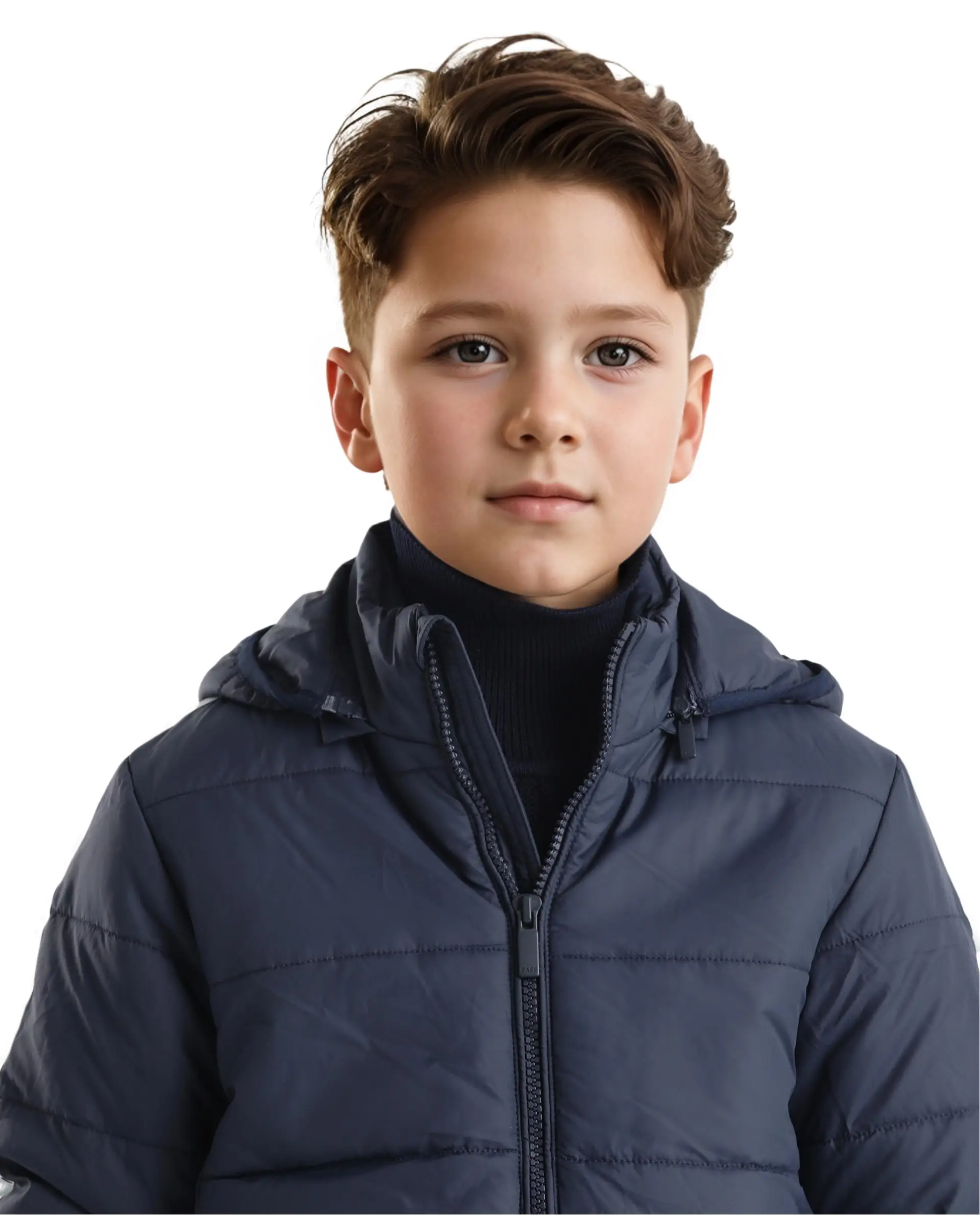 Rare Ones Kids Bolin Navy Polyester Full Sleeve Hooded Solid Jacket - Image 6