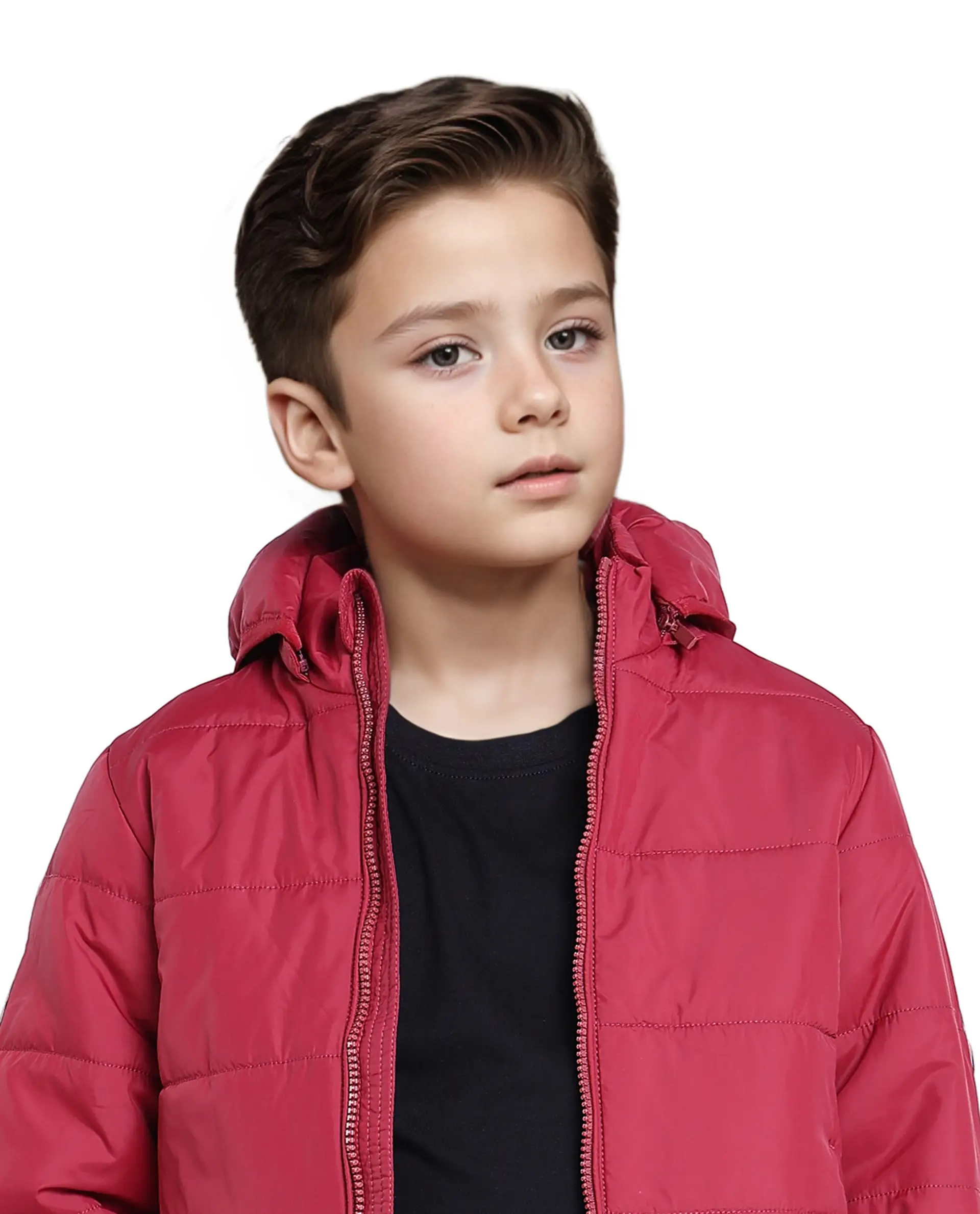 Rare Ones Kids Bolin Red Polyester Full Sleeve Solid Jacket - Image 3