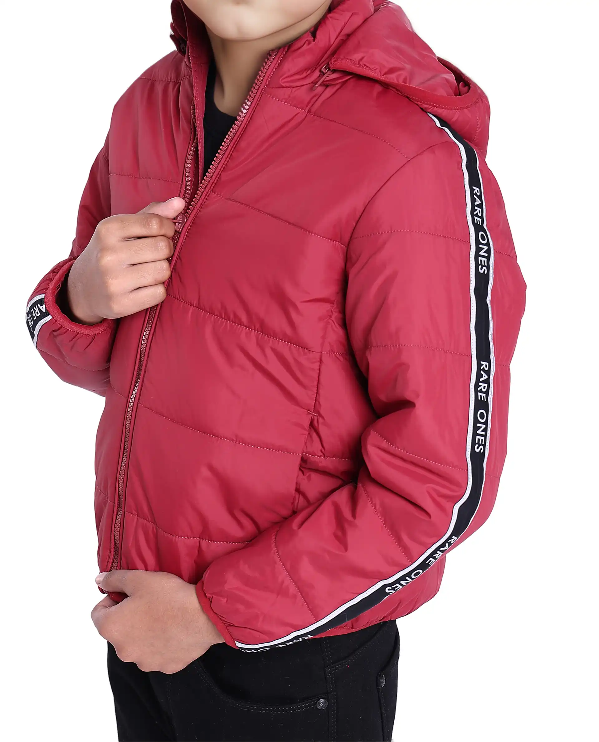 Rare Ones Kids Bolin Red Polyester Full Sleeve Solid Jacket - Image 5