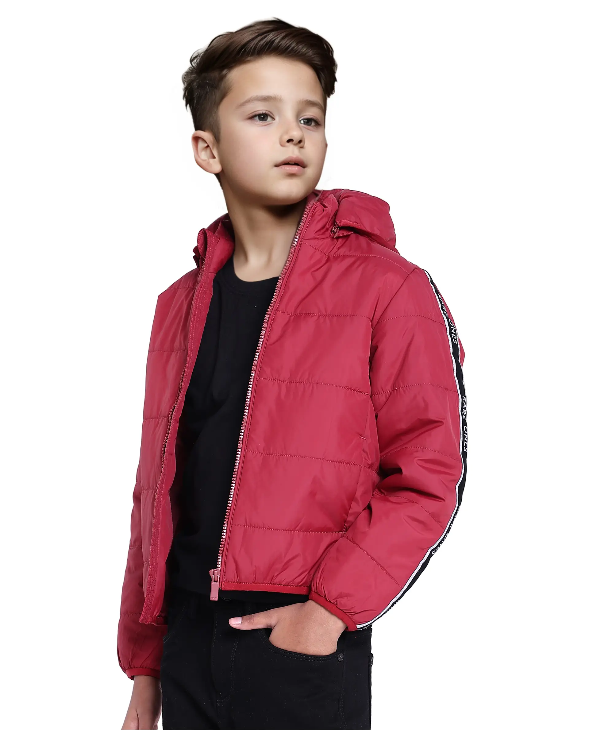 Rare Ones Kids Bolin Red Polyester Full Sleeve Solid Jacket - Image 6