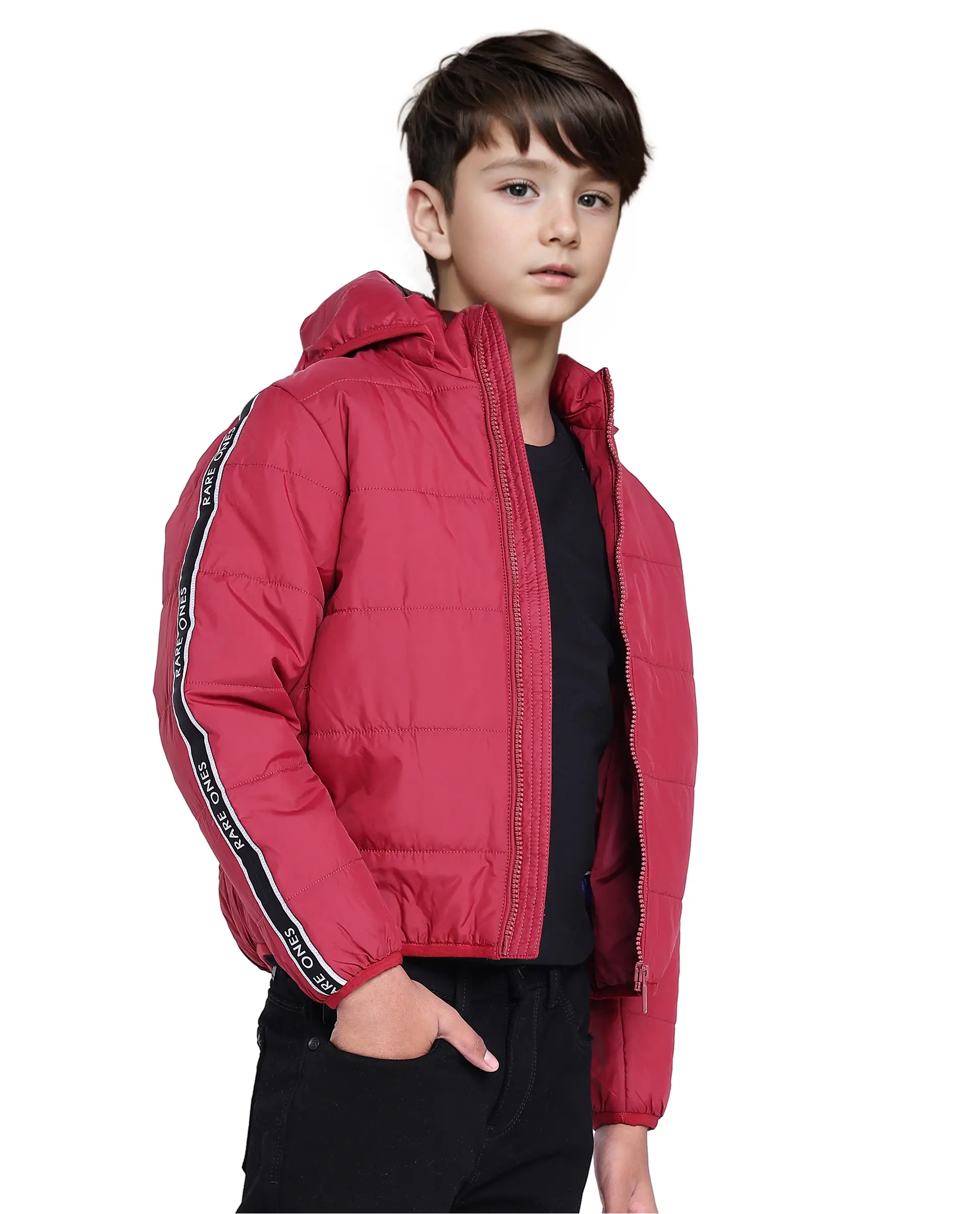 Rare Ones Kids Bolin Red Polyester Full Sleeve Solid Jacket - Image 7