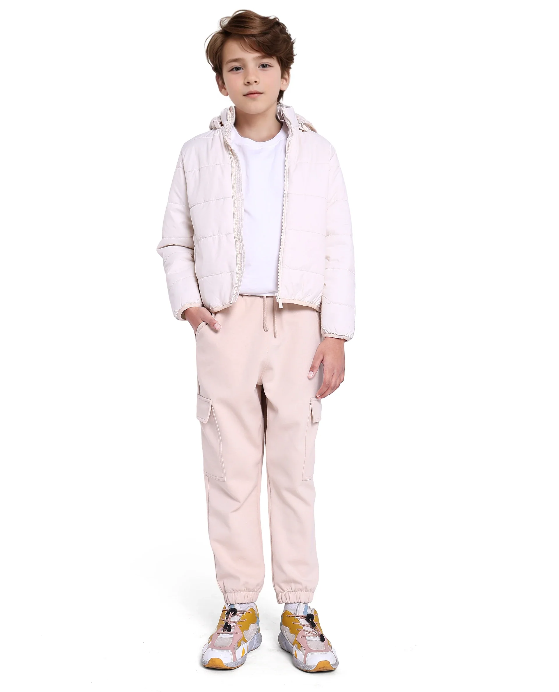 Rare Ones Kids Bolin White Polyester Full Sleeve Solid Jacket - Image 2