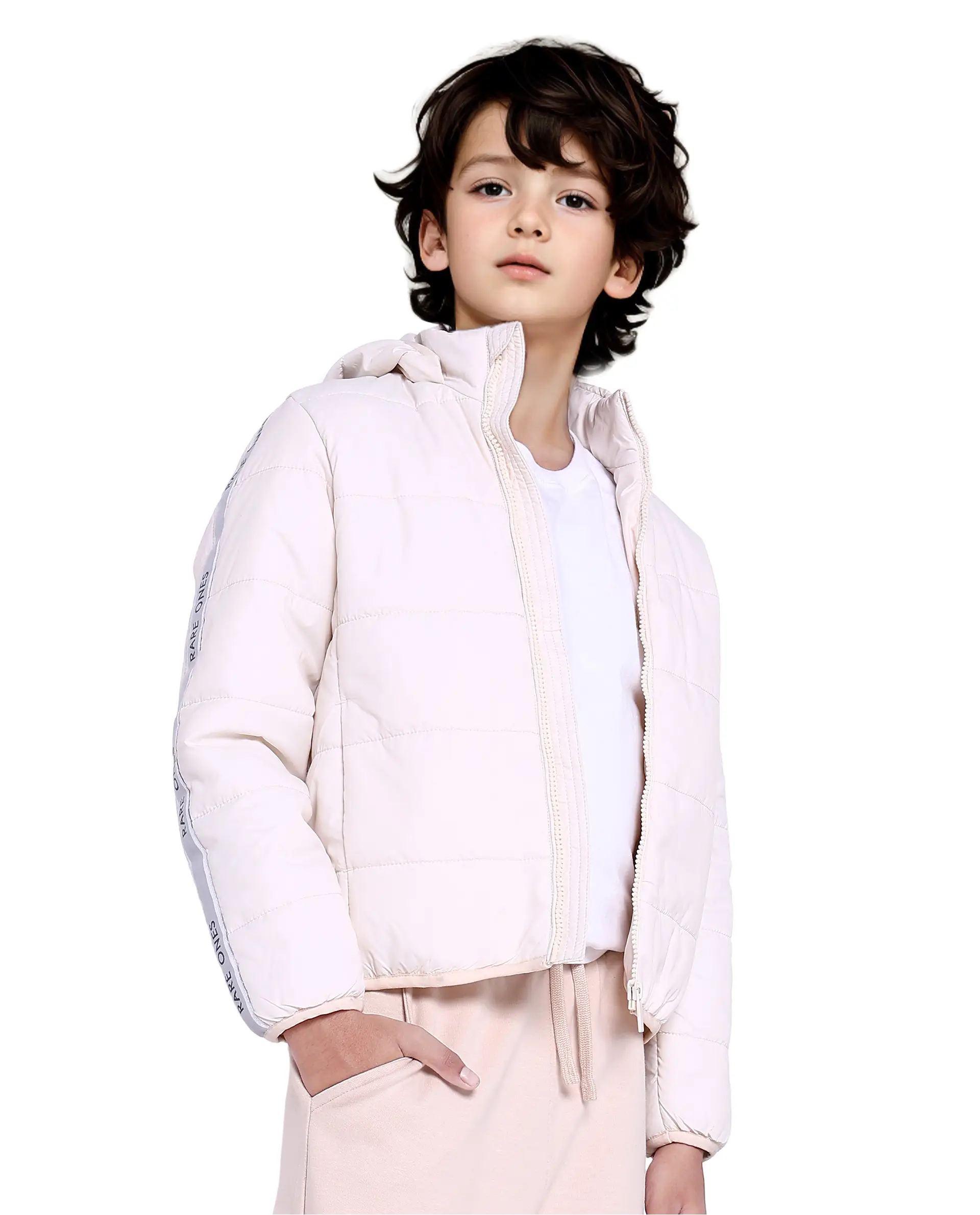 Rare Ones Kids Bolin White Polyester Full Sleeve Solid Jacket - Image 5