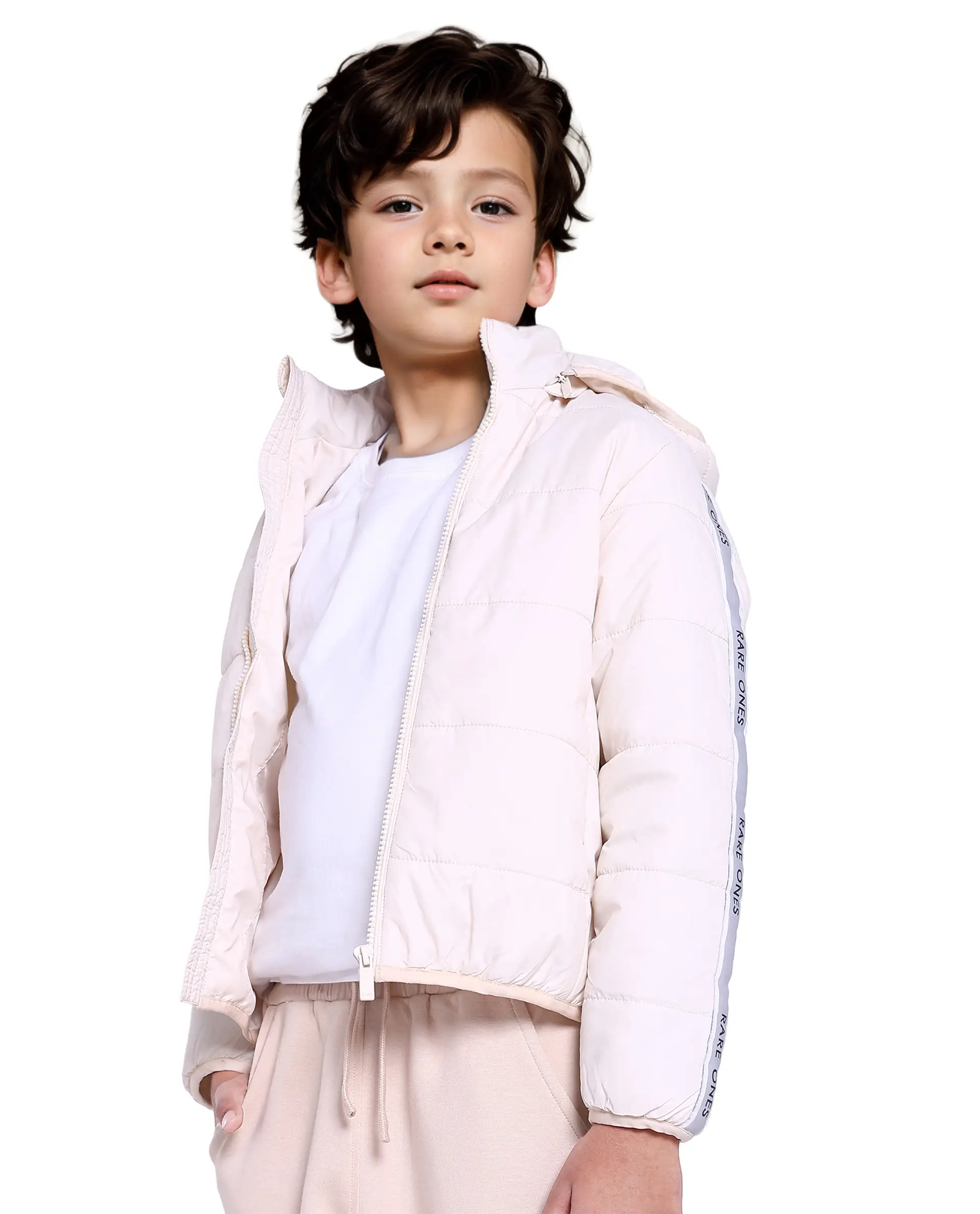 Rare Ones Kids Bolin White Polyester Full Sleeve Solid Jacket - Image 6