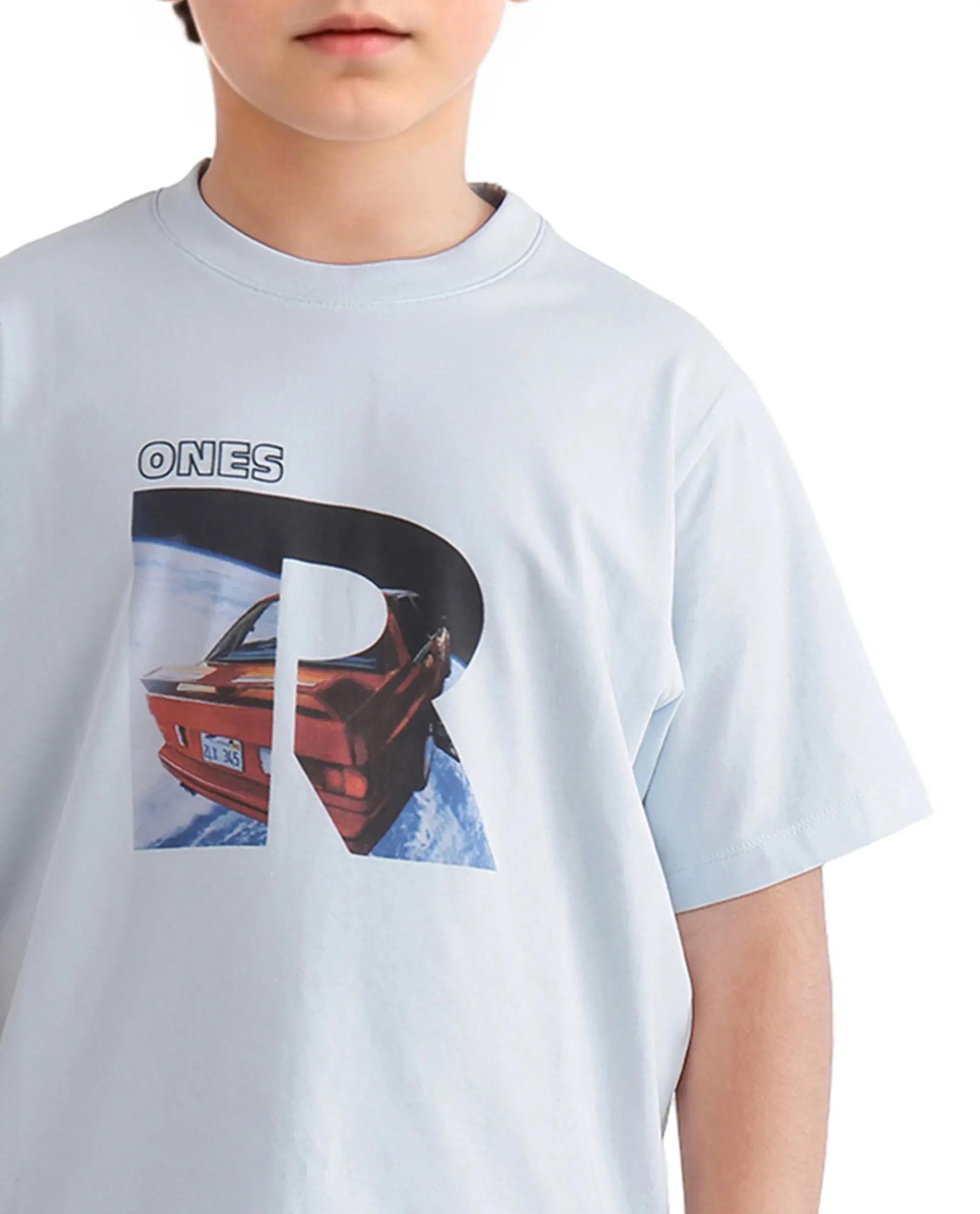 Rare Ones Kids Bolt Pastel Blue Cotton Blend Short Sleeve Crew Neck Print T-Shirt - Image 4