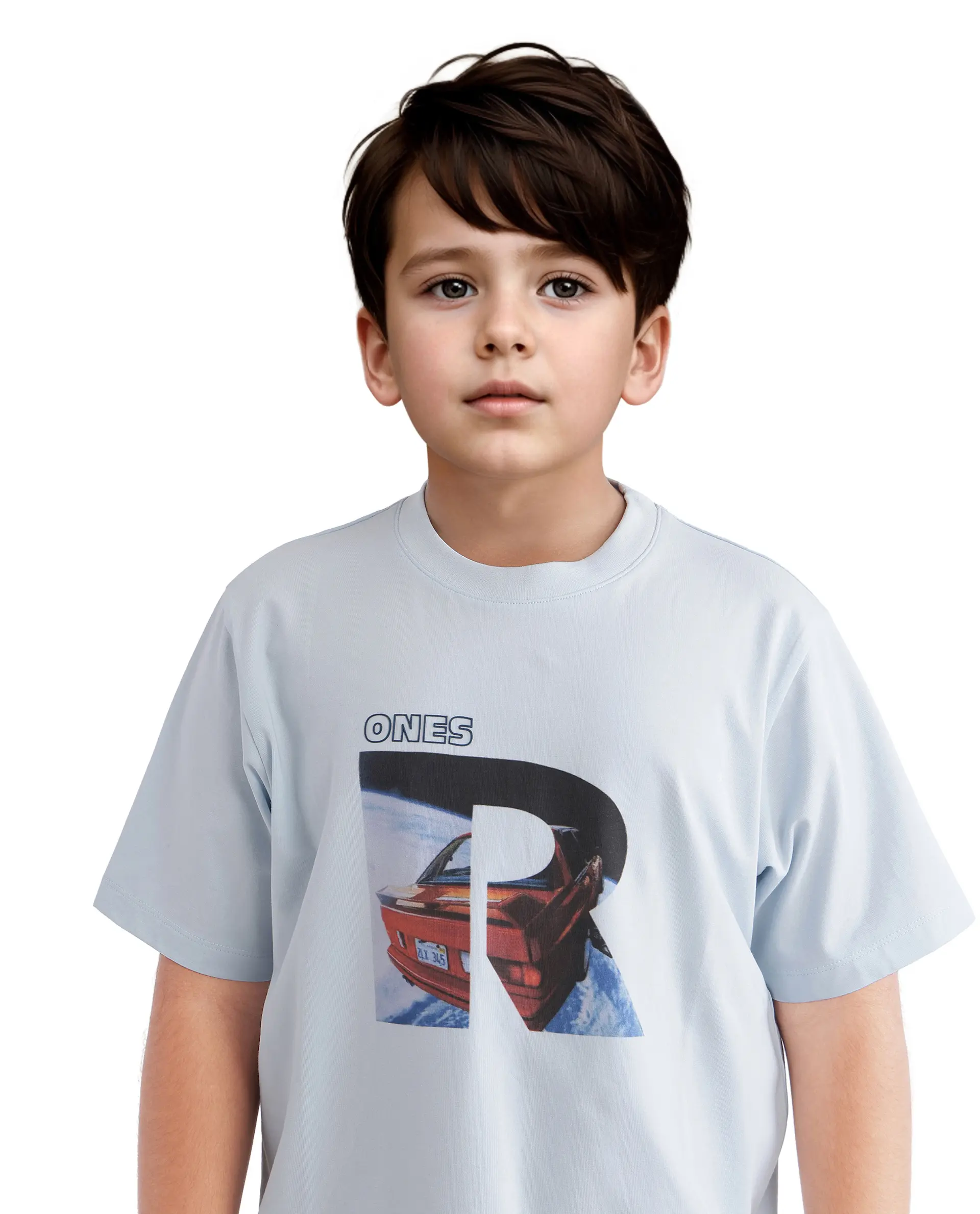 Rare Ones Kids Bolt Pastel Blue Cotton Blend Short Sleeve Crew Neck Print T-Shirt - Image 5
