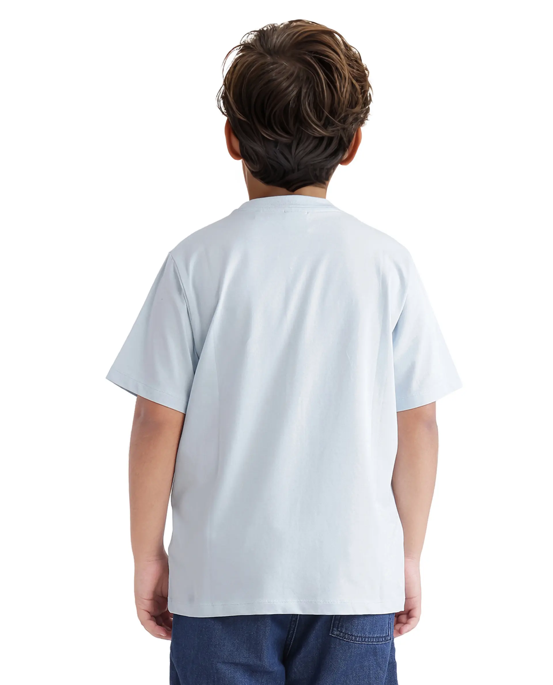 Rare Ones Kids Bolt Pastel Blue Cotton Blend Short Sleeve Crew Neck Print T-Shirt - Image 6