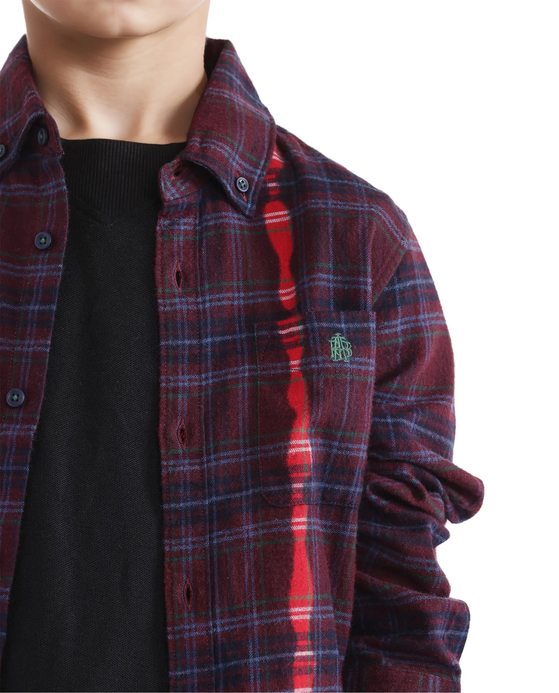 Rare Ones Kids Bru Dark Maroon Cotton Full Sleeve Checked Shirt - Image 5