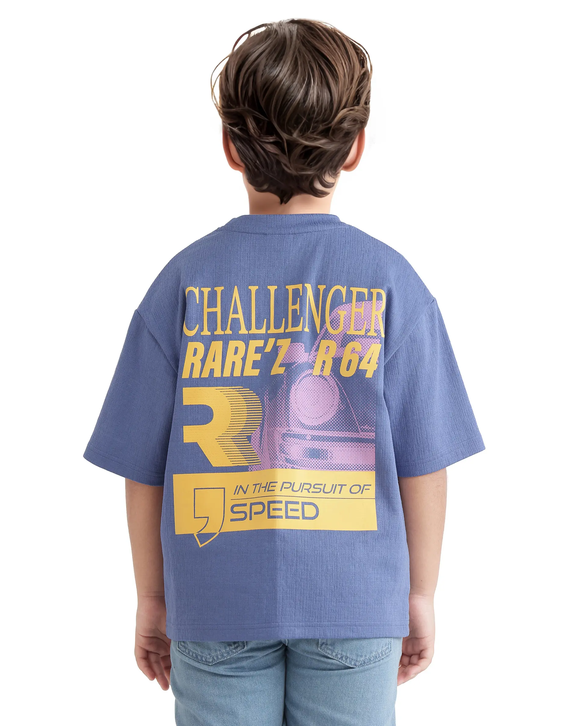 Rare Ones Kids Carlo-K Dusky Blue Cotton Blend Short Sleeve Crew Neck Print T-Shirt - Image 5