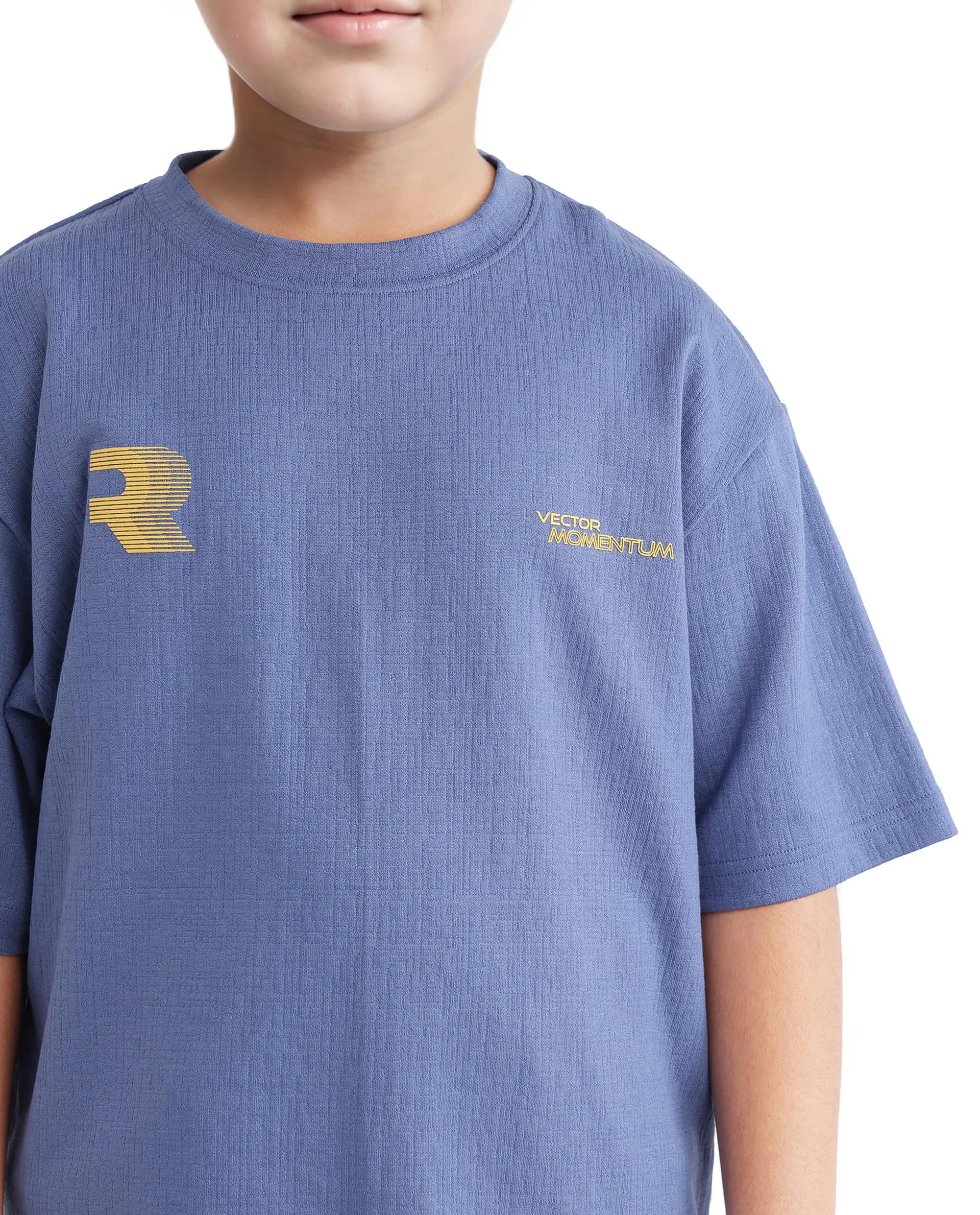 Rare Ones Kids Carlo-K Dusky Blue Cotton Blend Short Sleeve Crew Neck Print T-Shirt - Image 6