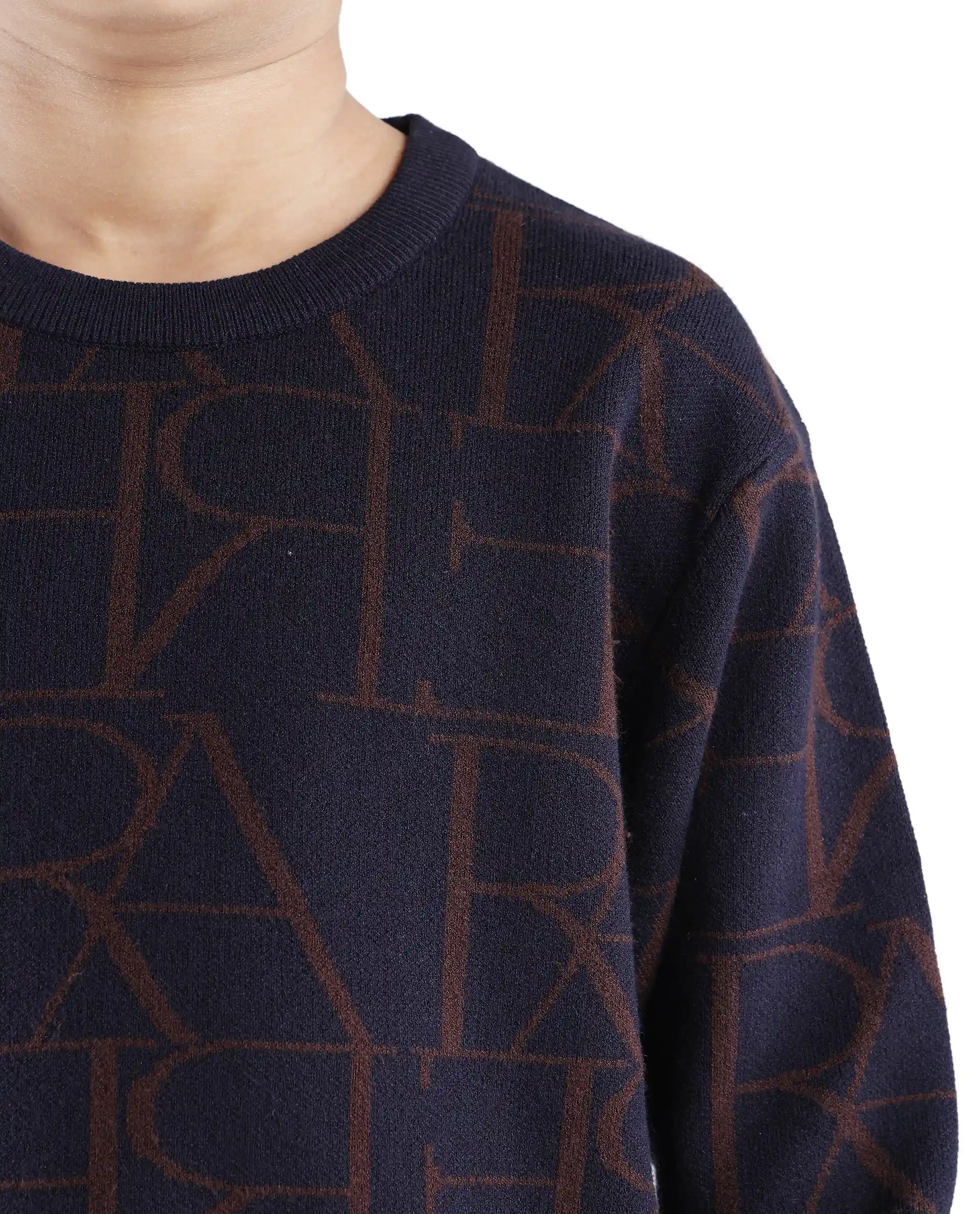 Rare Ones Kids Carrio Navy Full Sleeve Cotton Printed Regular Fit Sweater - Image 5