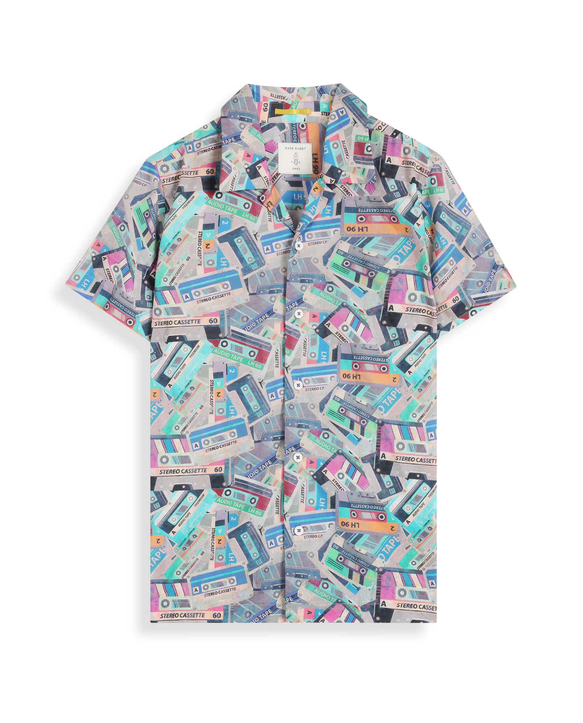 Rare Ones Kids Cast Light Brown Cotton Short Sleeve Cuban Collar Digital Print Shirt - Image 2