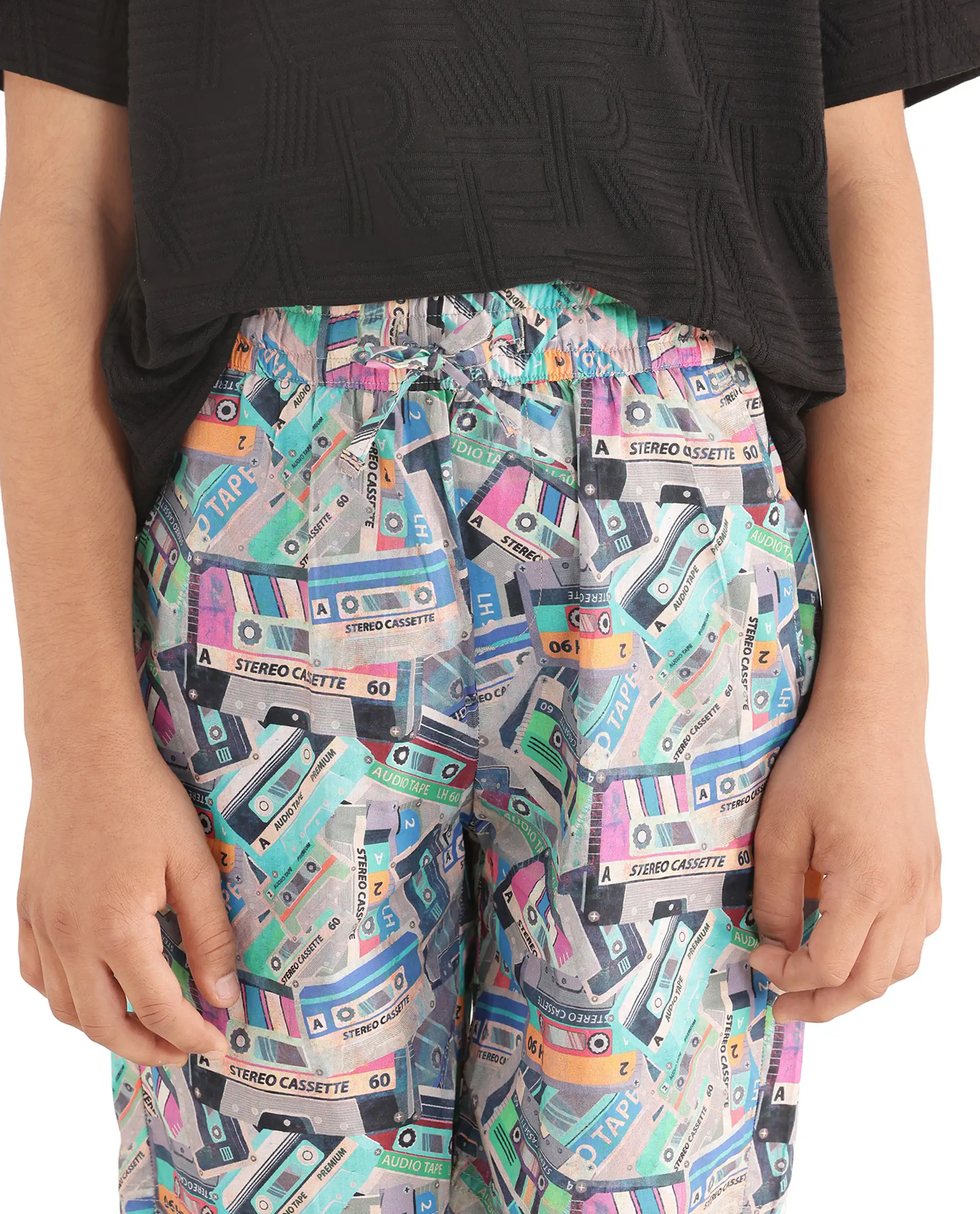 Rare Ones Kids Caster Light Brown Cotton Drawstring Closure Digital Print Shorts - Image 4